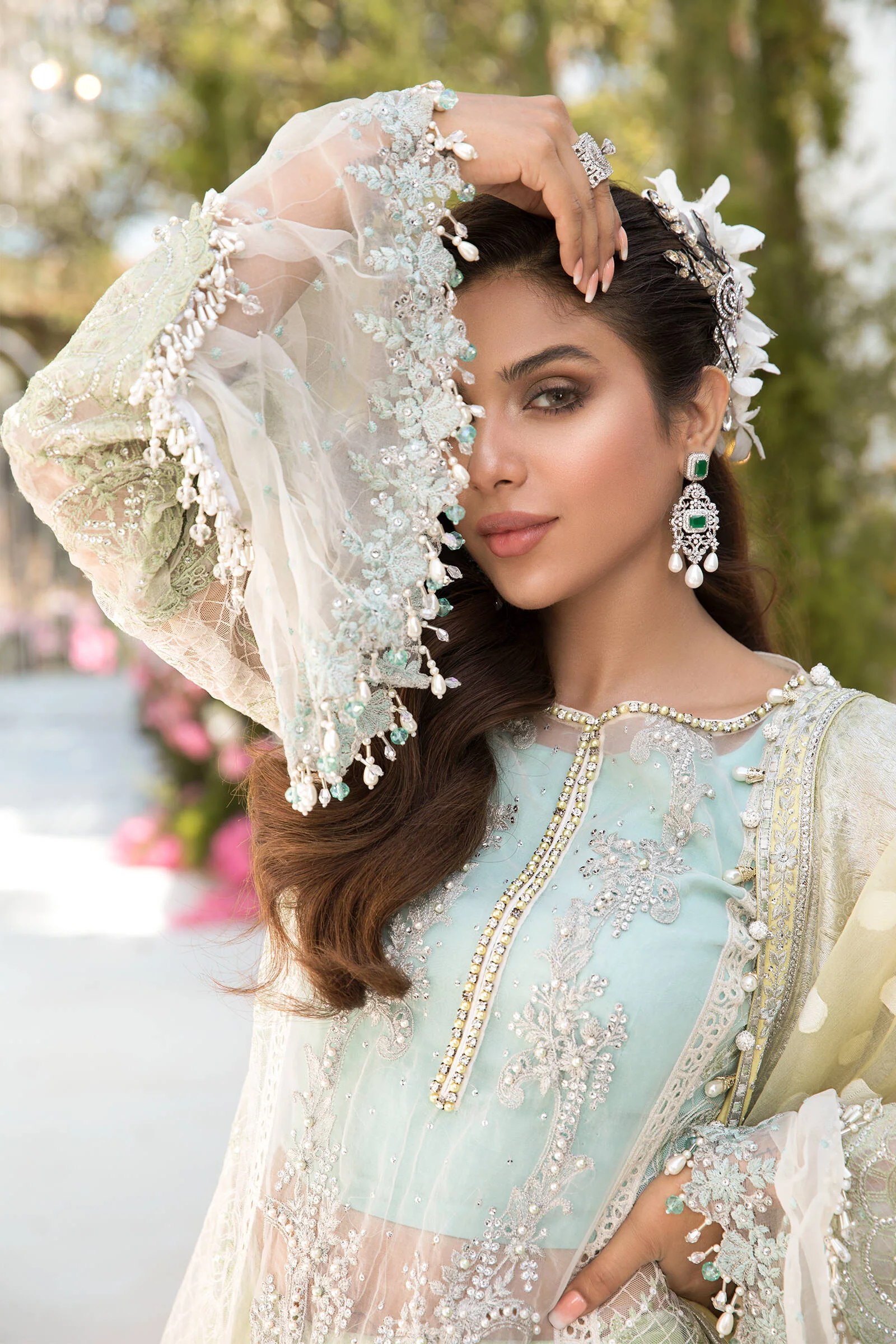Unstitched MBROIDERED - Sky blue, Mint green and Lemon (BD-2102) - Image 4