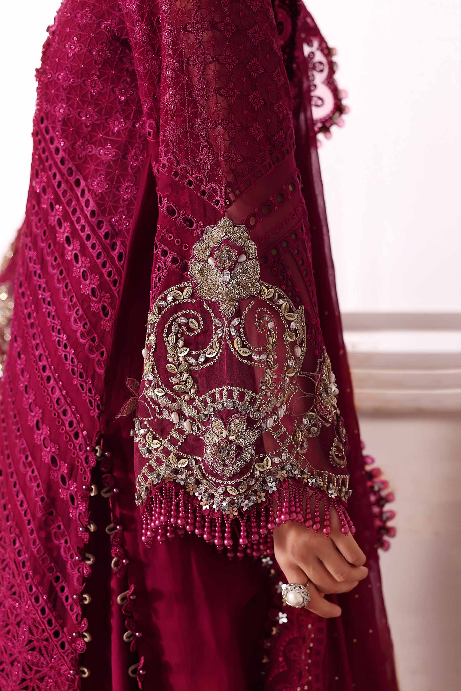 3 Piece Unstitched Embroidered Chiffon Suit | BD-3003 - Image 10