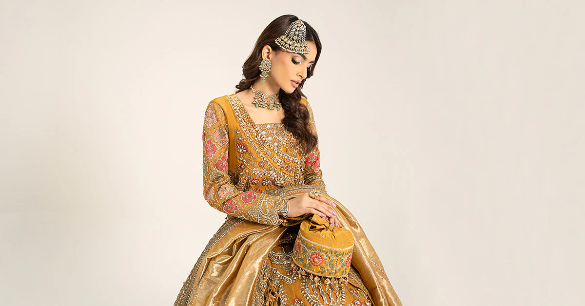 3 Piece Embroidered Organza Suit | BDS-2907 - Image 8