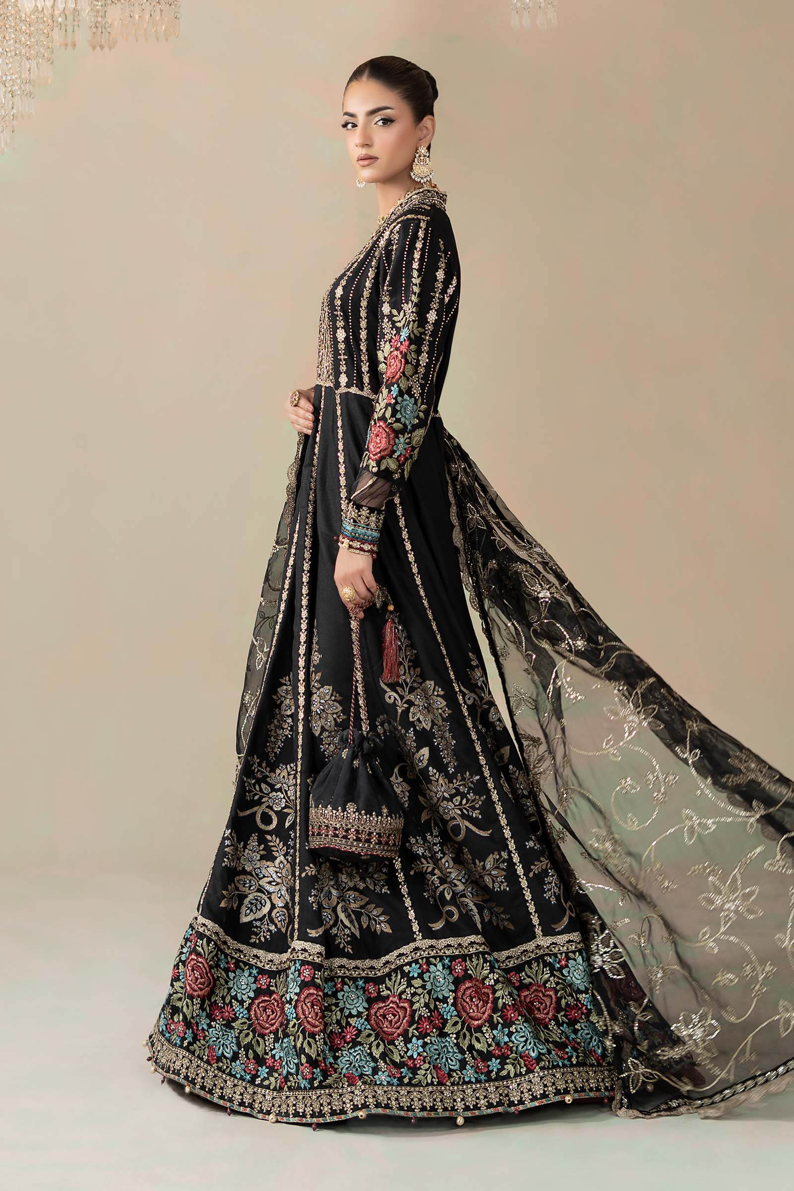 3 Piece Embroidered Cotton Satin Suit | CSS-806 - Image 5