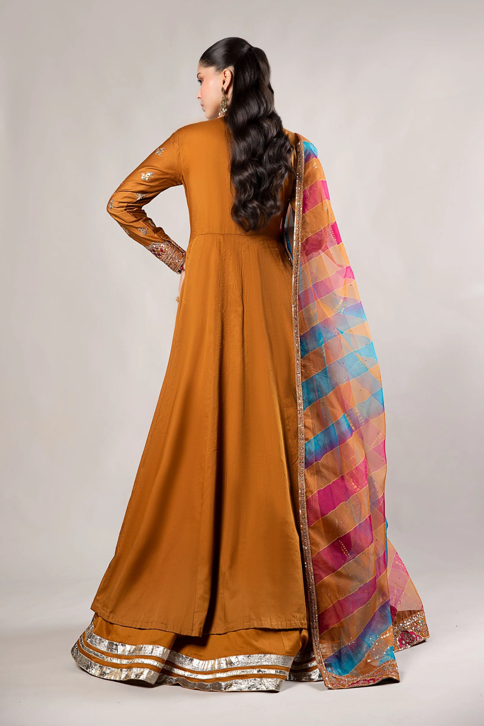 3 Piece Embroidered Cotton Satin Suit | CSS-812 - Image 5