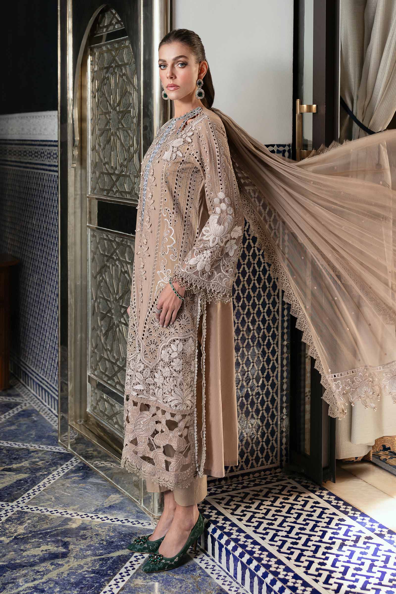 3 Piece Unstitched Embroidered Lawn Suit | D-2503-A - Image 6
