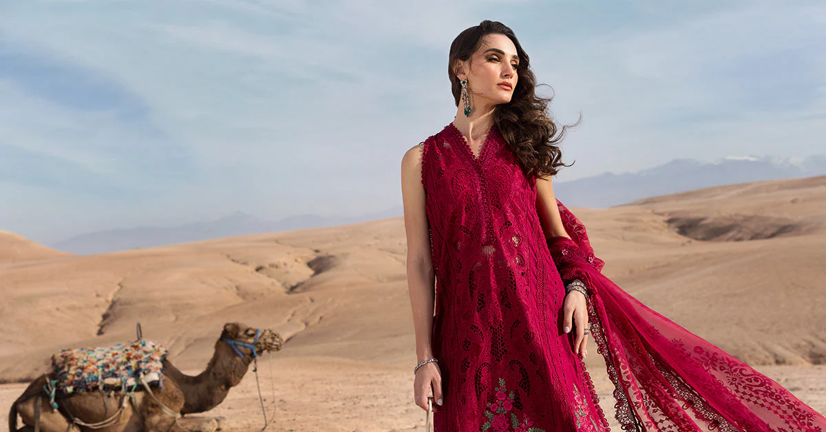 3 Piece Unstitched Embroidered Lawn Suit | D-2504-A - Image 7
