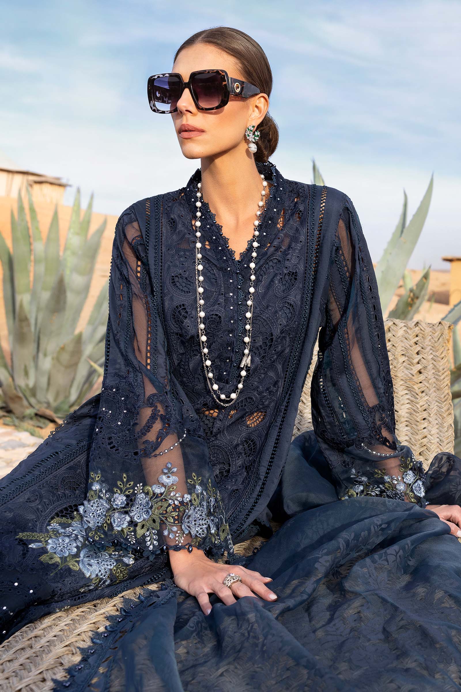 3 Piece Unstitched Embroidered Lawn Suit | D-2504-B - Image 4
