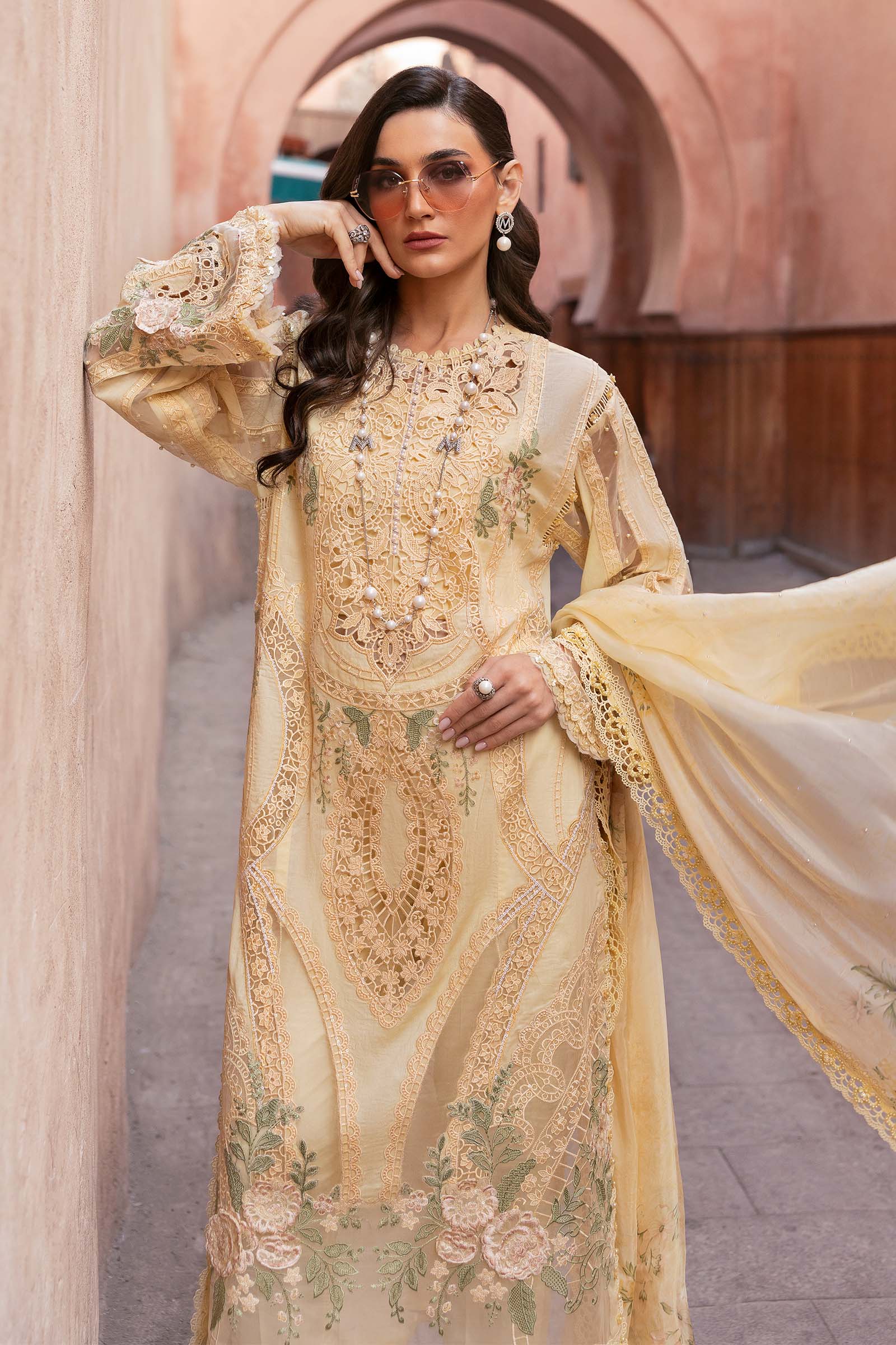 3 Piece Unstitched Embroidered Organza Suit | D-2509-A - Image 3