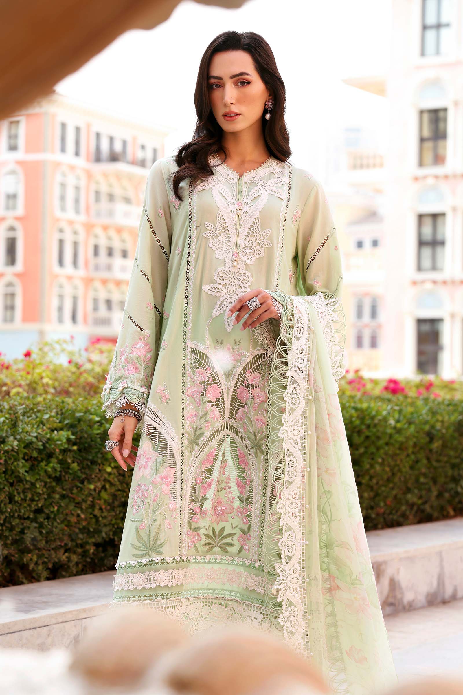 3 Piece Unstitched Embroidered Lawn Suit - Image 2
