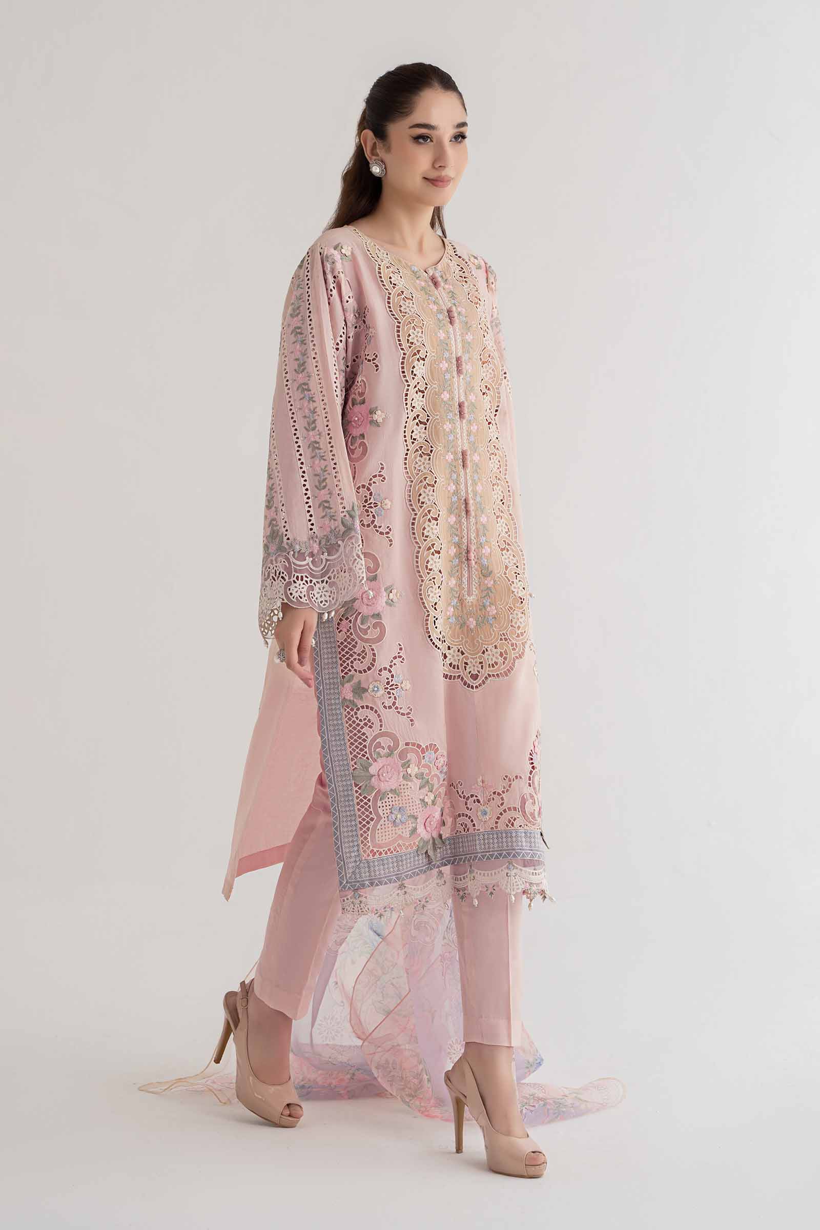 3 Piece Embroidered Lawn Suit | DS-2406-A - Image 6