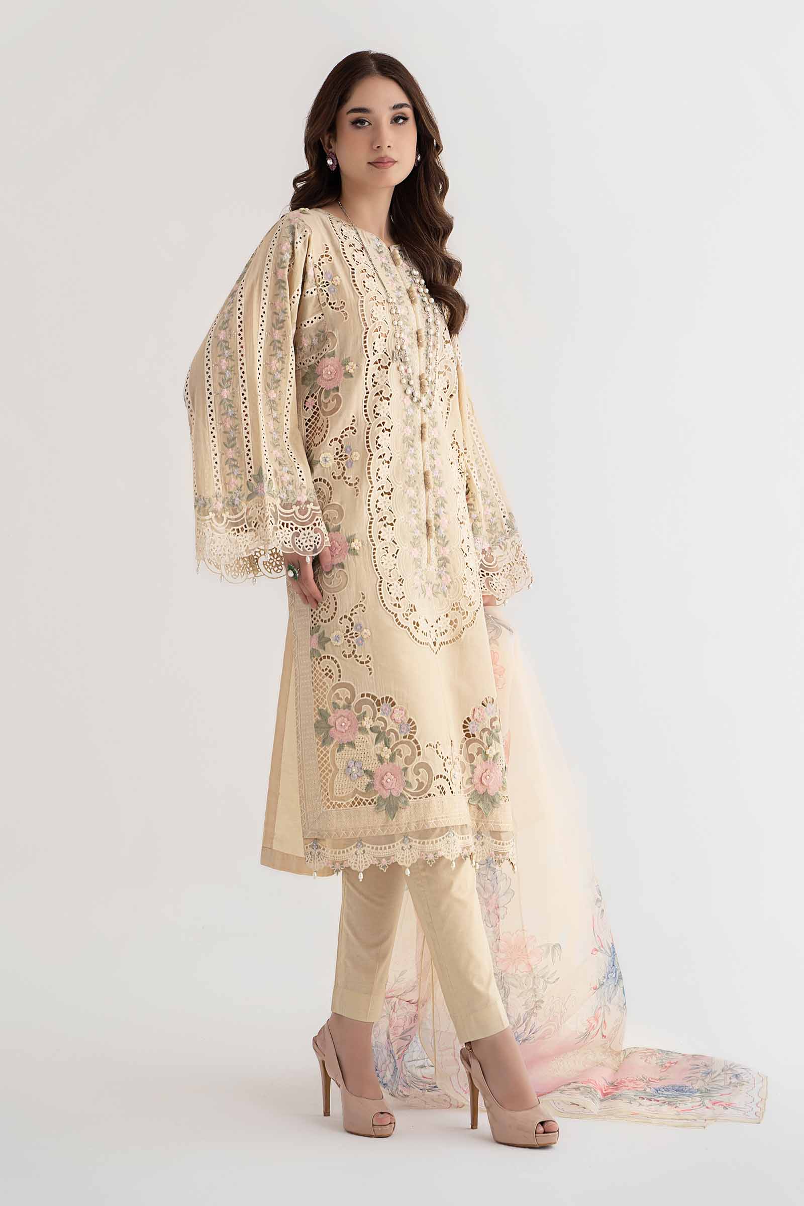 3 Piece Embroidered Lawn Suit | DS-2406-B - Image 4