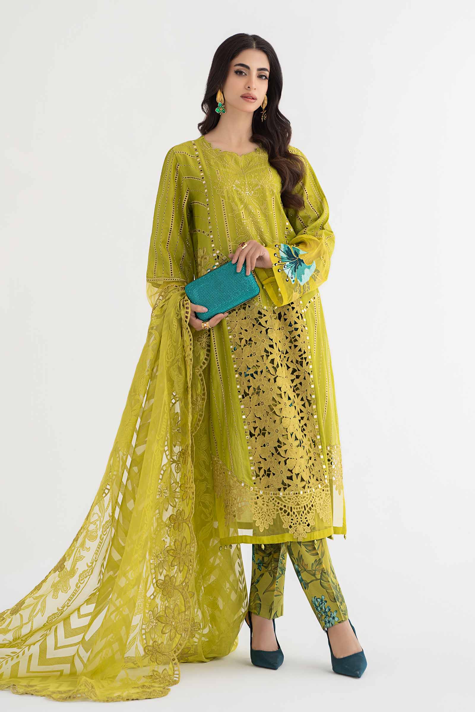 3 Piece Embroidered Lawn Suit | DS-2408-A