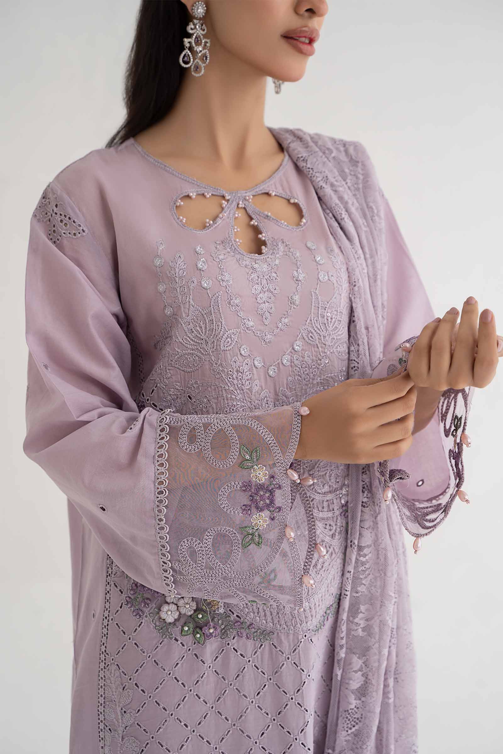 3 Piece Embroidered Lawn Suit | DS-2411-B - Image 4