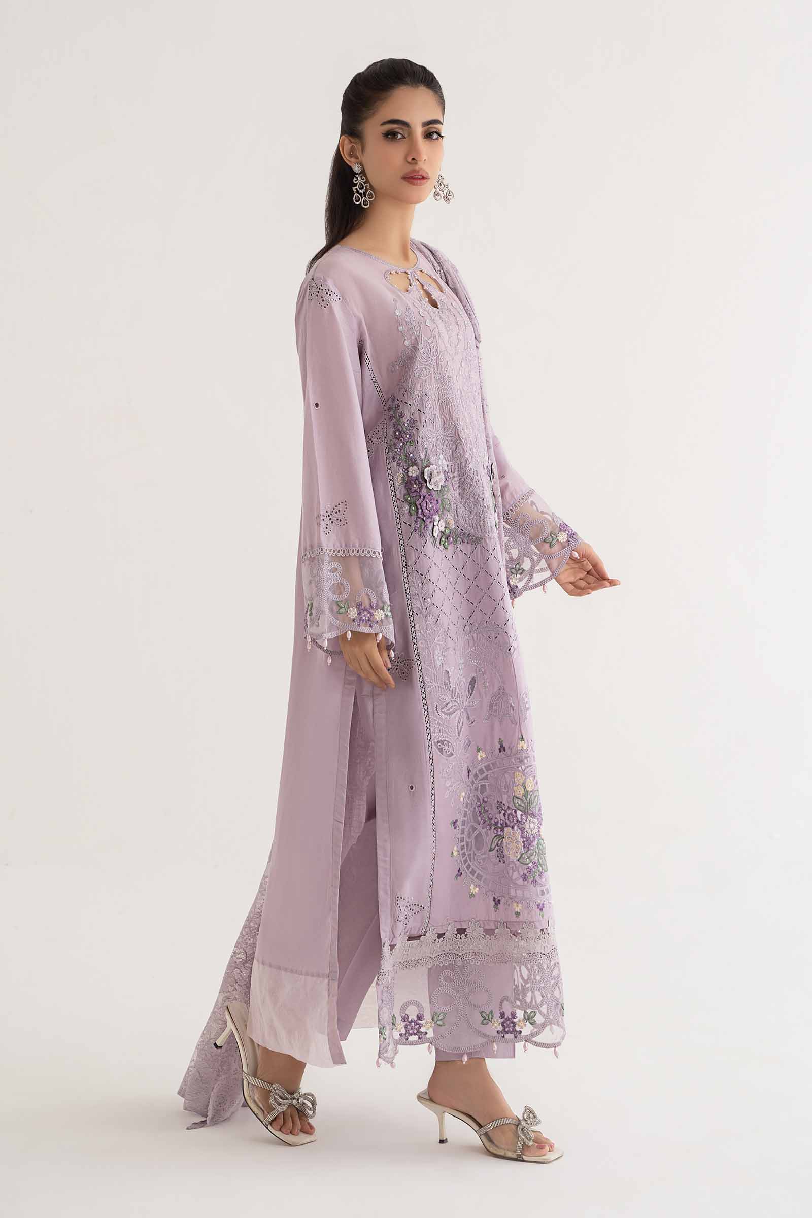 3 Piece Embroidered Lawn Suit | DS-2411-B - Image 6