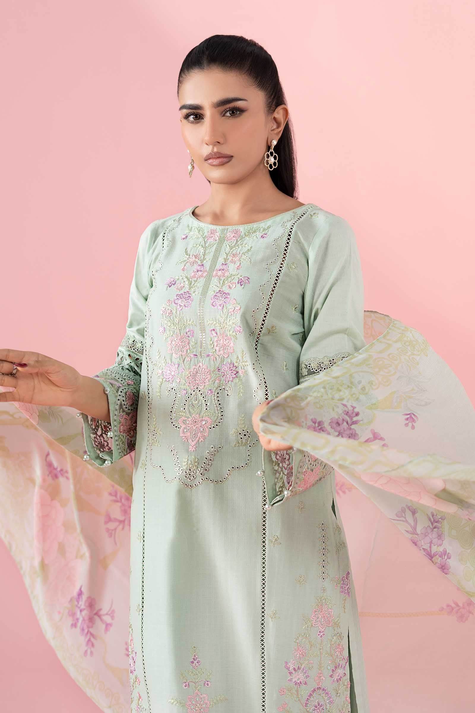 3 Piece Embroidered Dobby Suit - Image 2