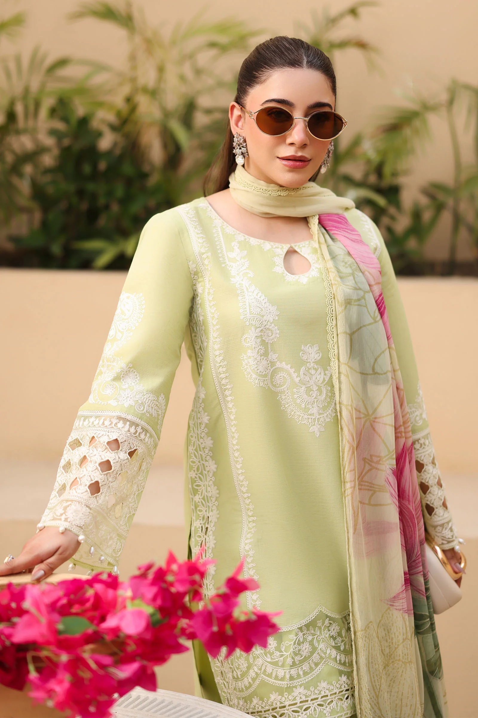 3 Piece Embroidered Dobby Suit - Image 3