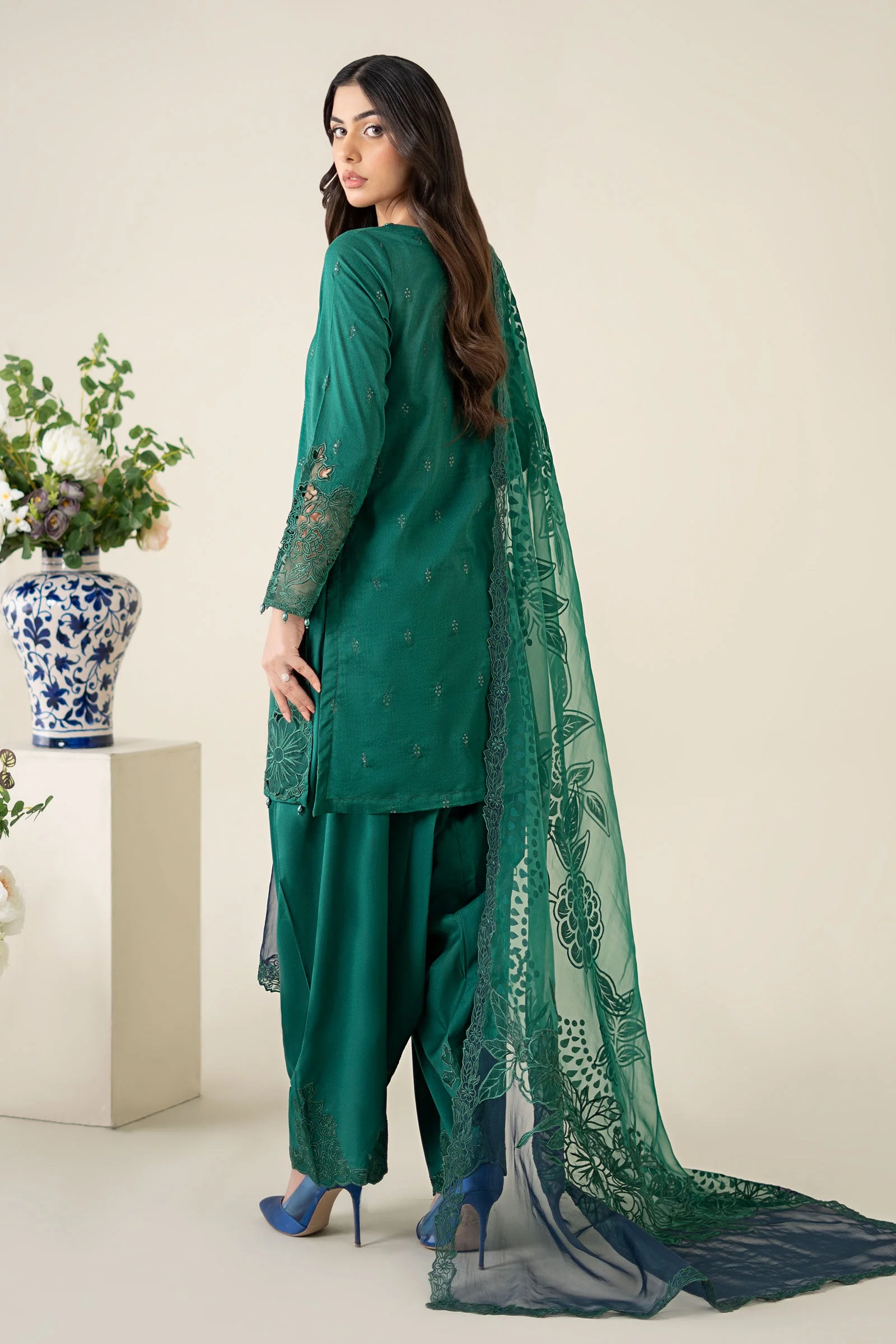 3 Piece Embroidered Dobby Suit - Image 8