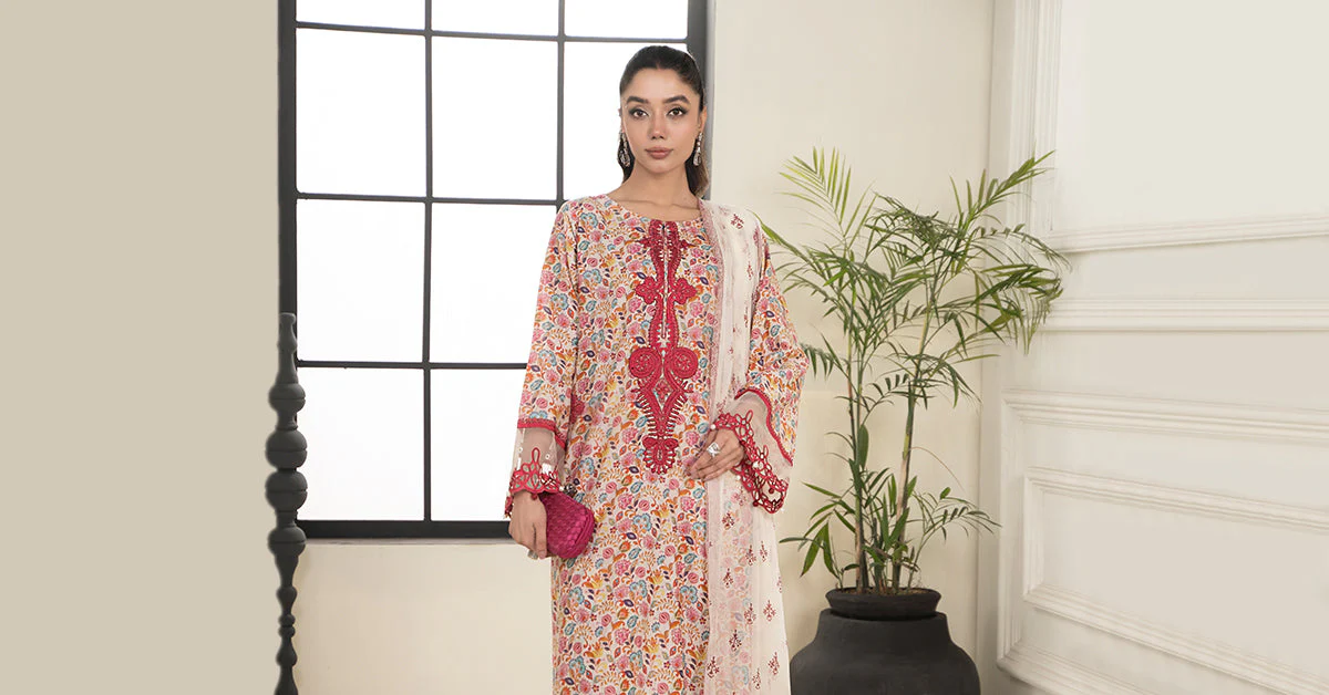 3 Piece Embroidered Lawn Suit - Image 7