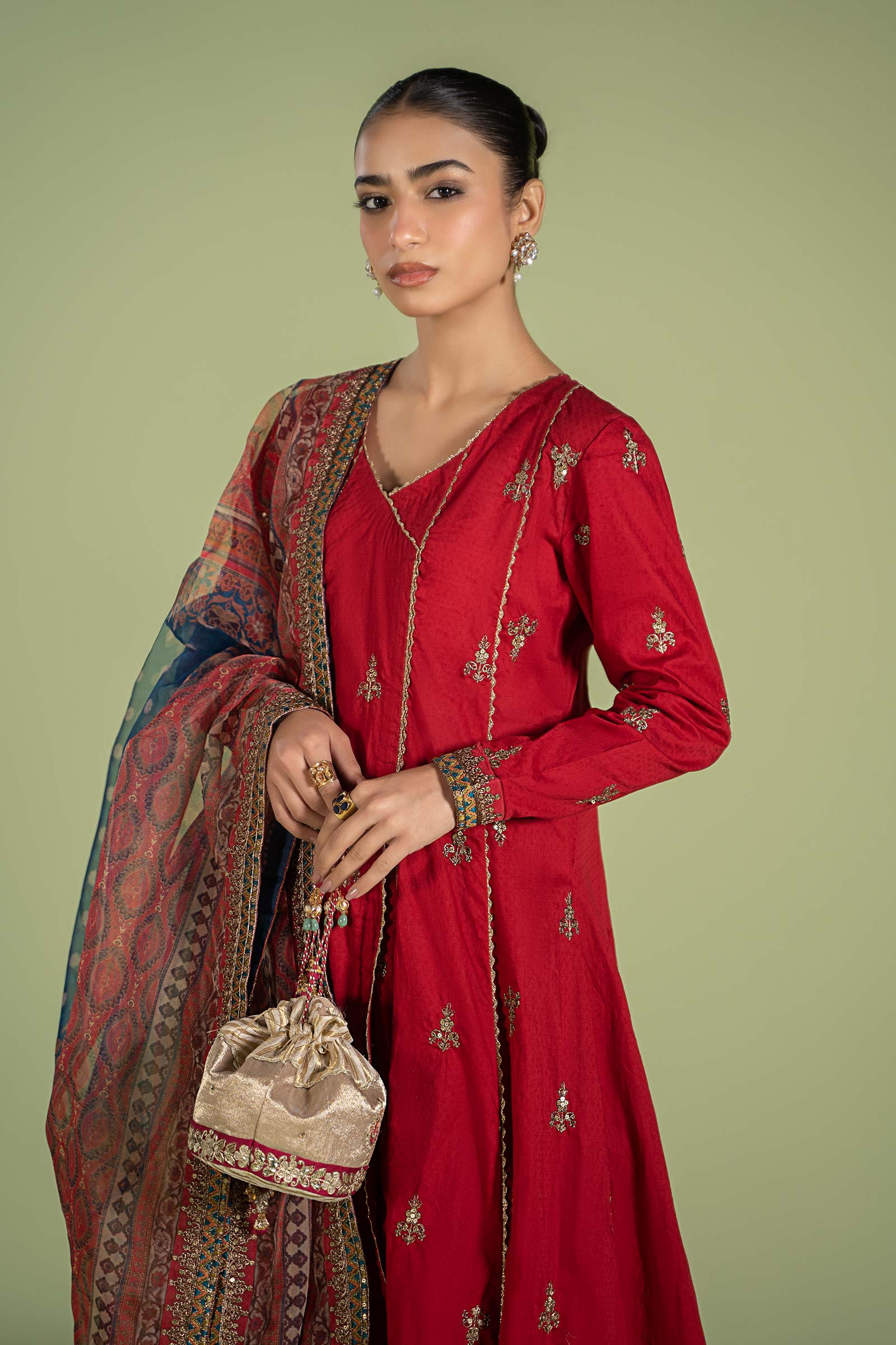 3 Piece Embroidered Dobby Suit - Image 2