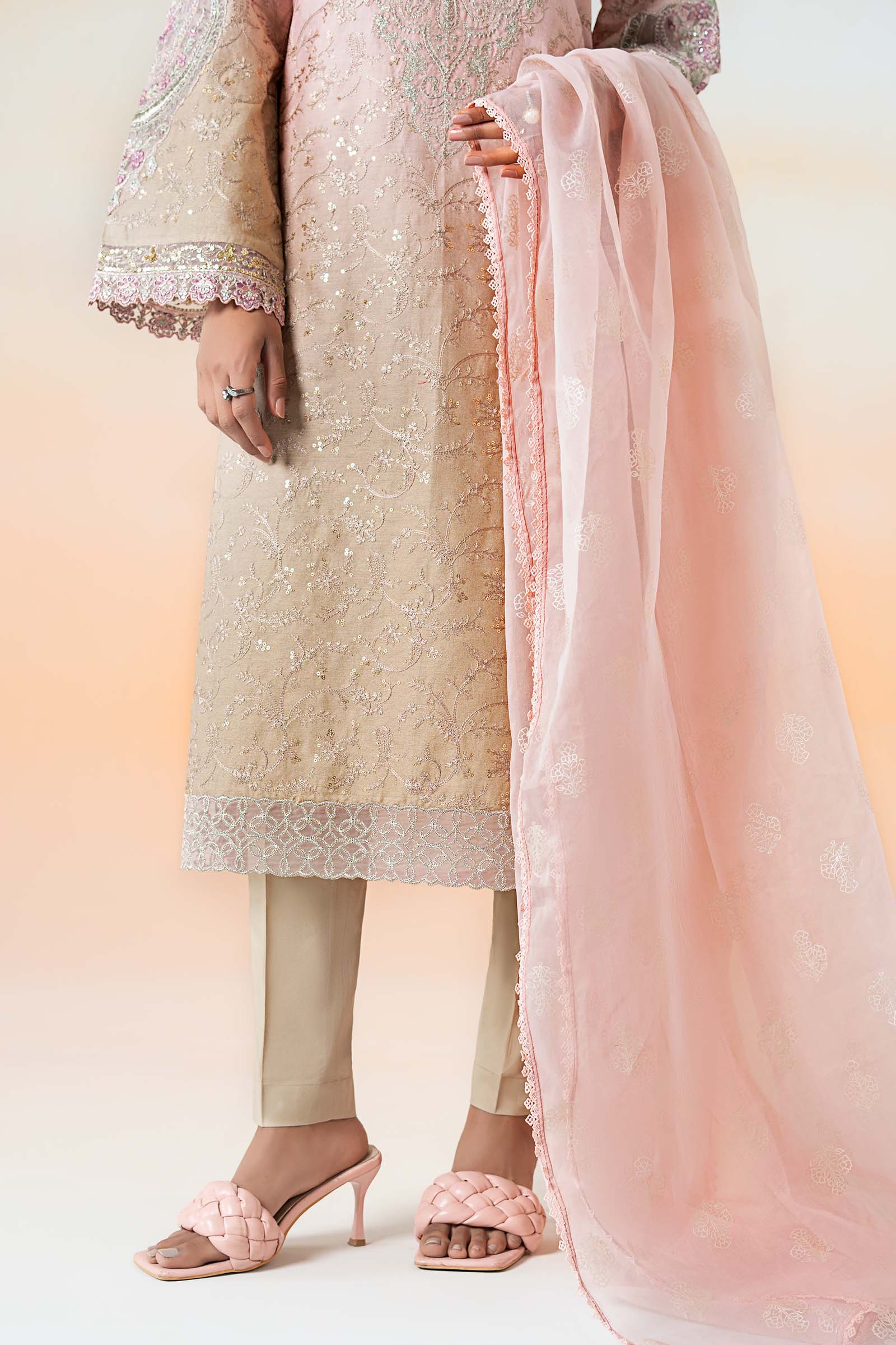 3 Piece Embroidered Self Jacquard Lawn Suit - Image 4