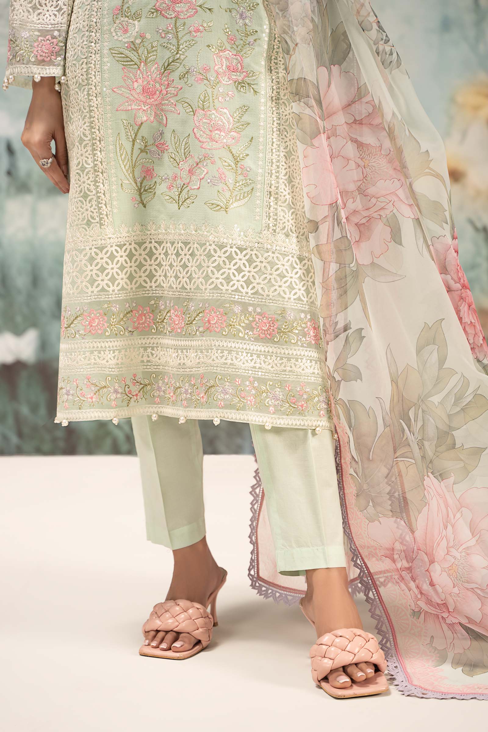 3 Piece Embroidered Dobby Lawn Suit - Image 12