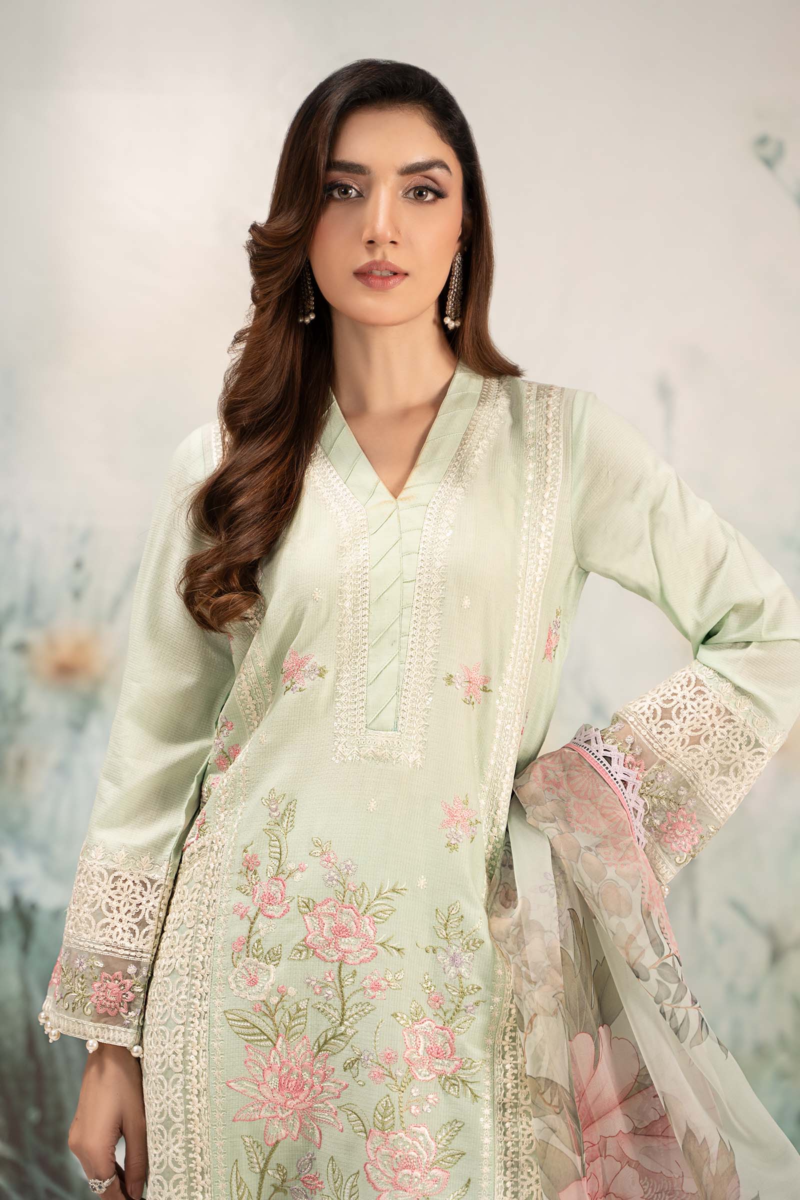 3 Piece Embroidered Dobby Lawn Suit - Image 9
