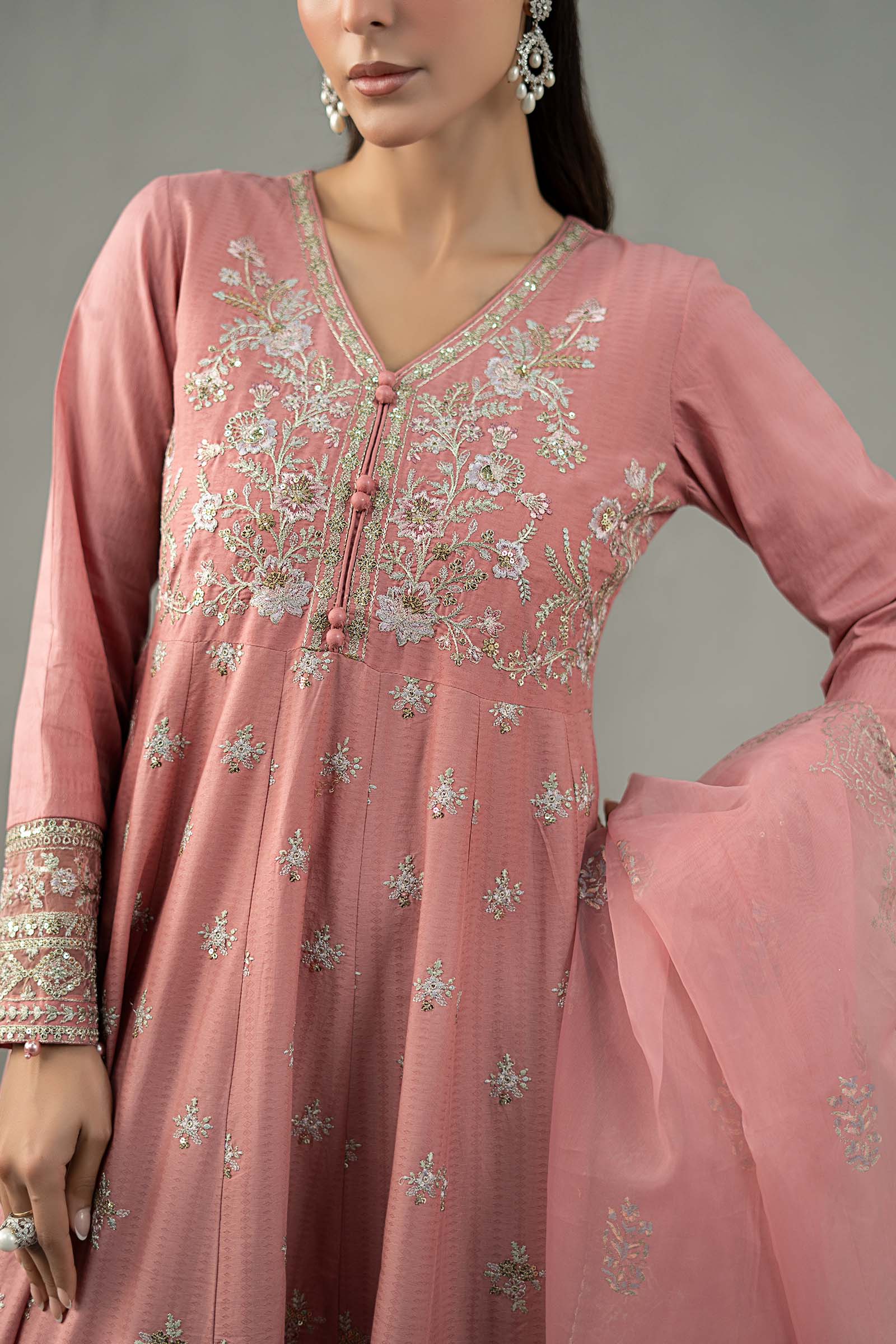 3 Piece Embroidered Dobby Lawn Suit - Image 4