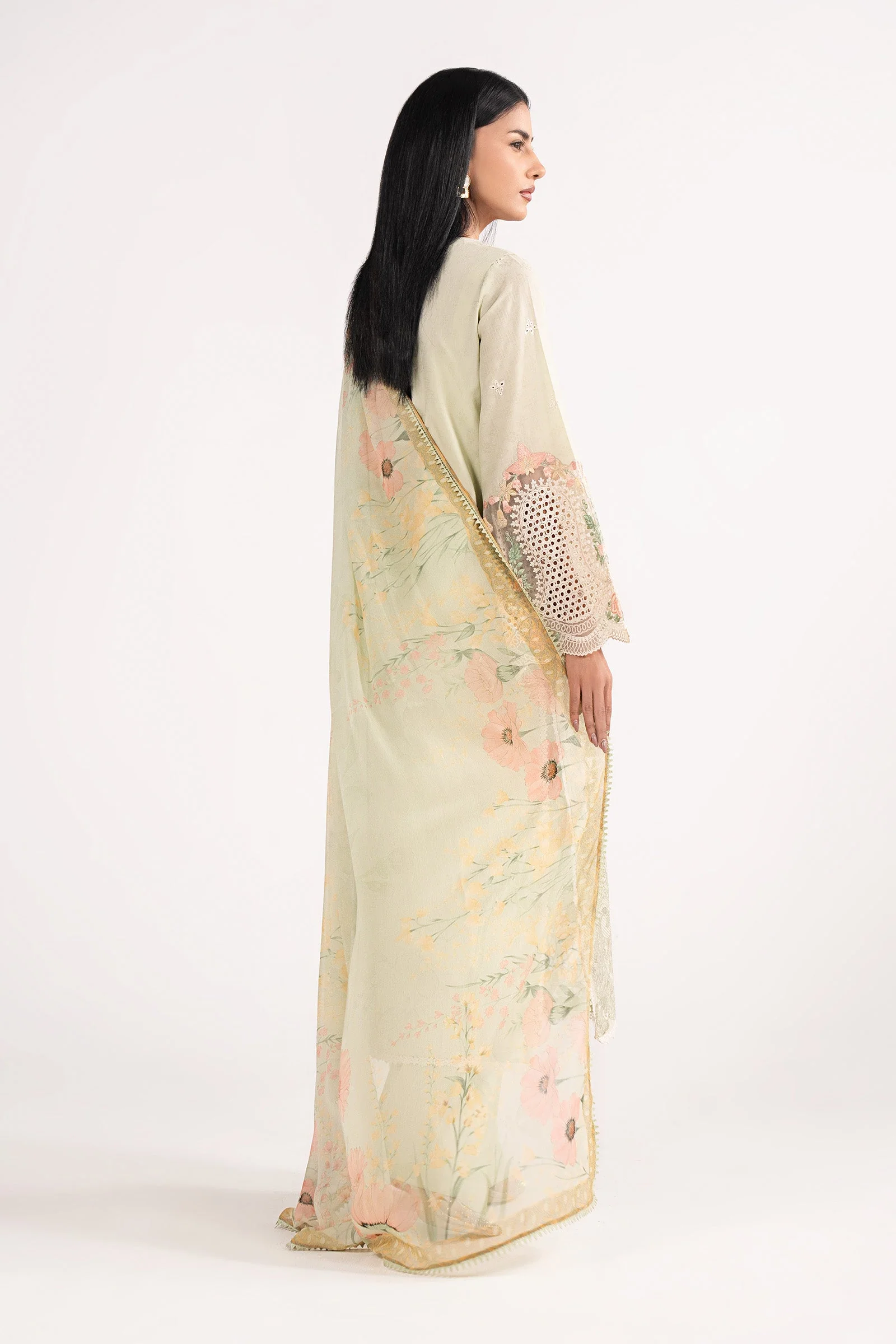 3 Piece Embroidered Dobby Lawn Suit - Image 10