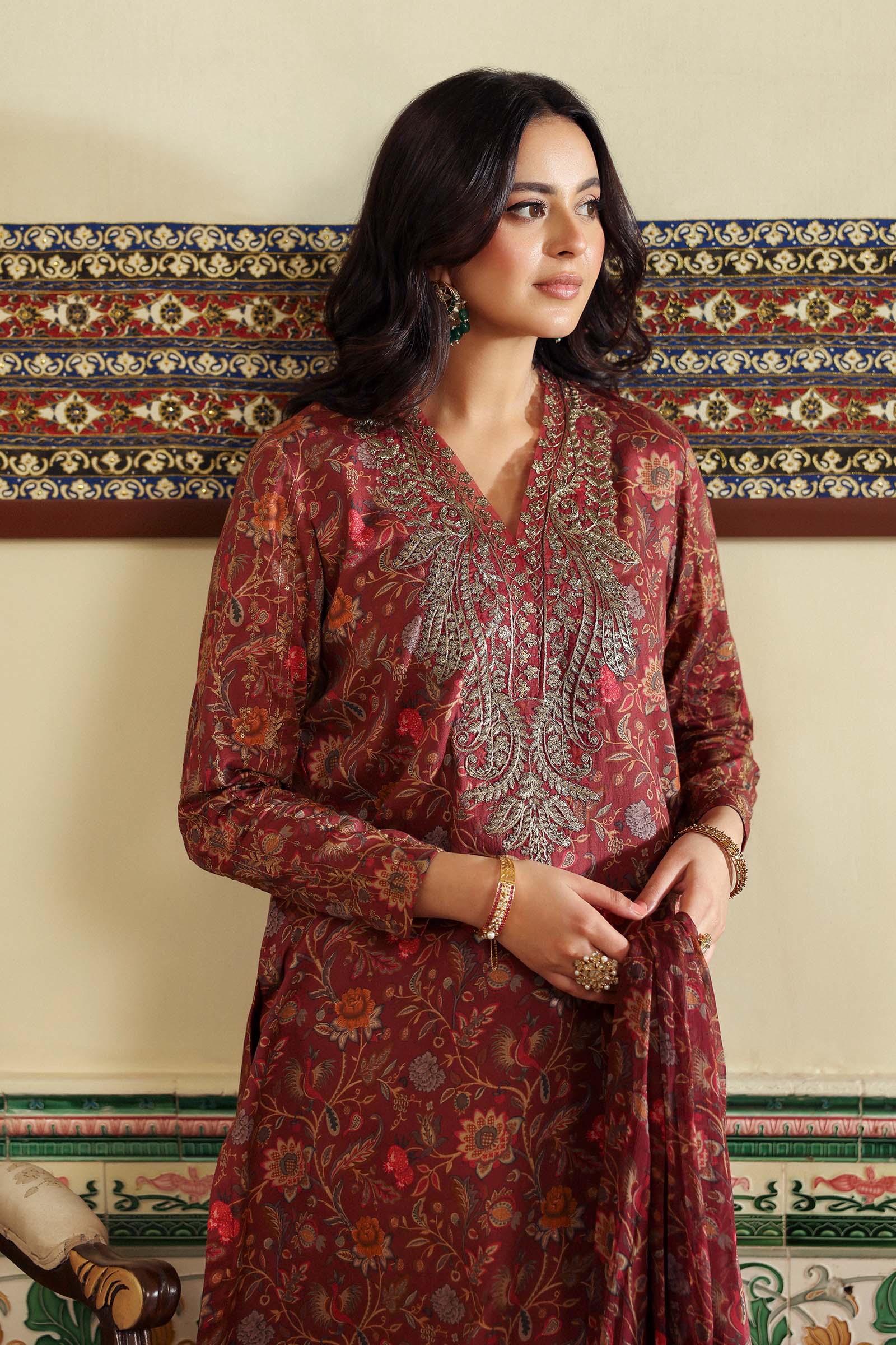 3 Piece Embroidered Dobby Lawn Suit - Image 3
