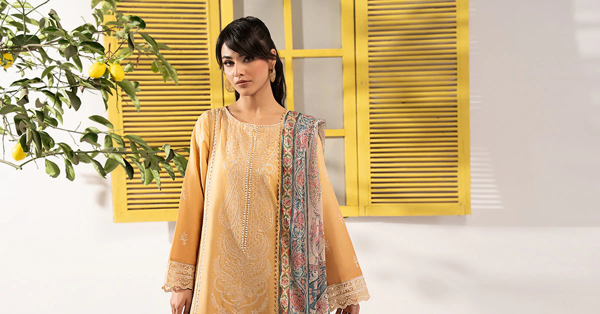 3 Piece Embroidered Dobby Lawn Suit - Image 8