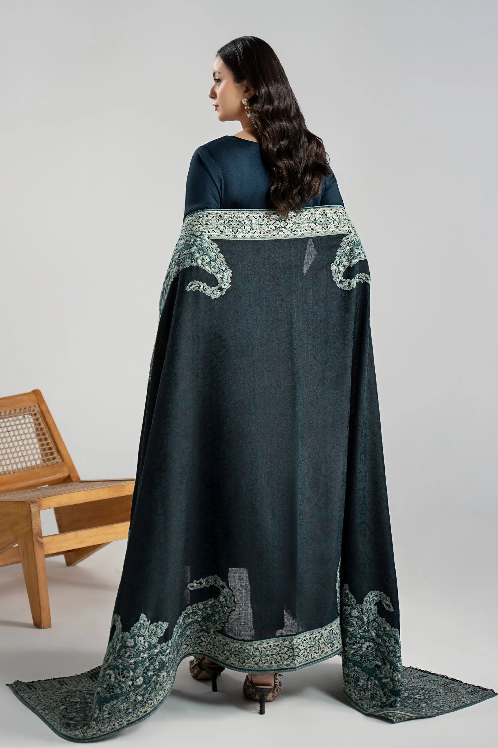 3 Piece Embroidered Marina Twill  Suit - Image 9