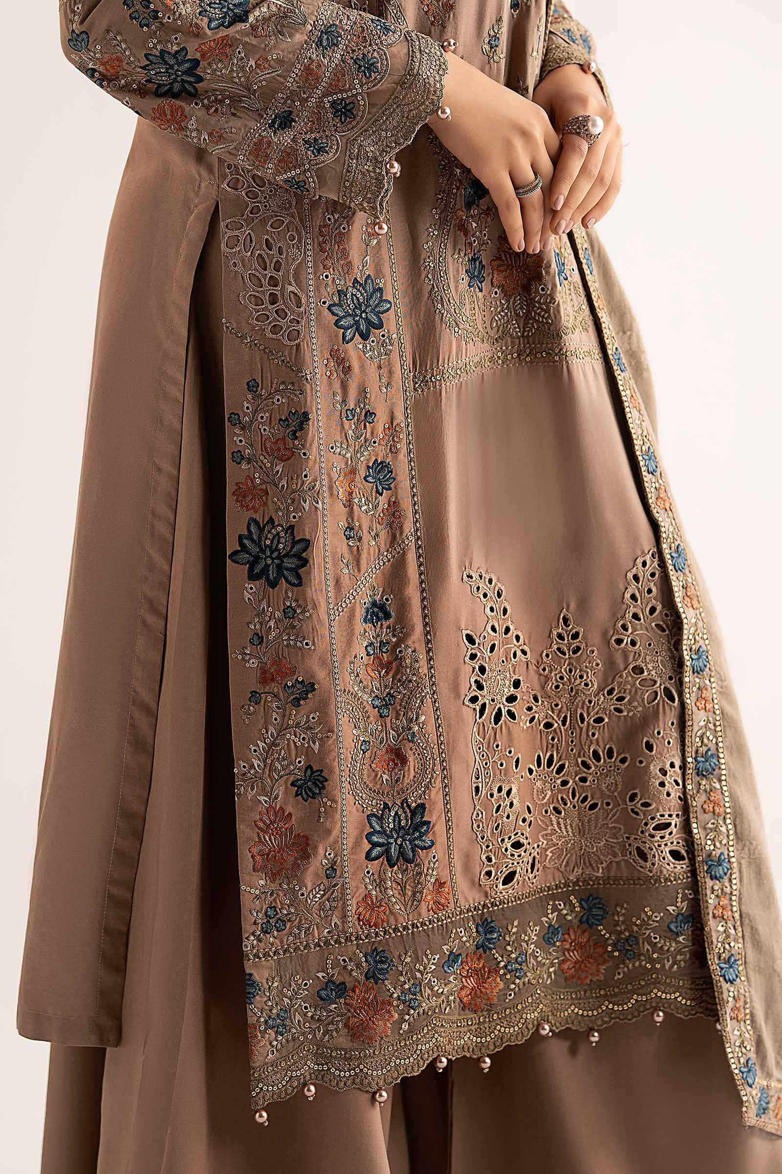 3 Piece Embroidered Linen Suit - Image 5