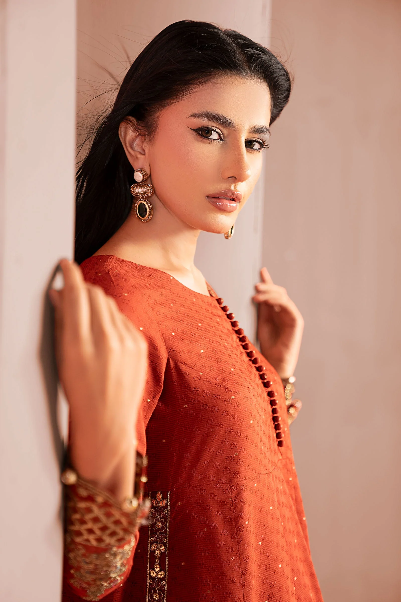 3 Piece Embroidered Filament Viscose Suit - Image 4