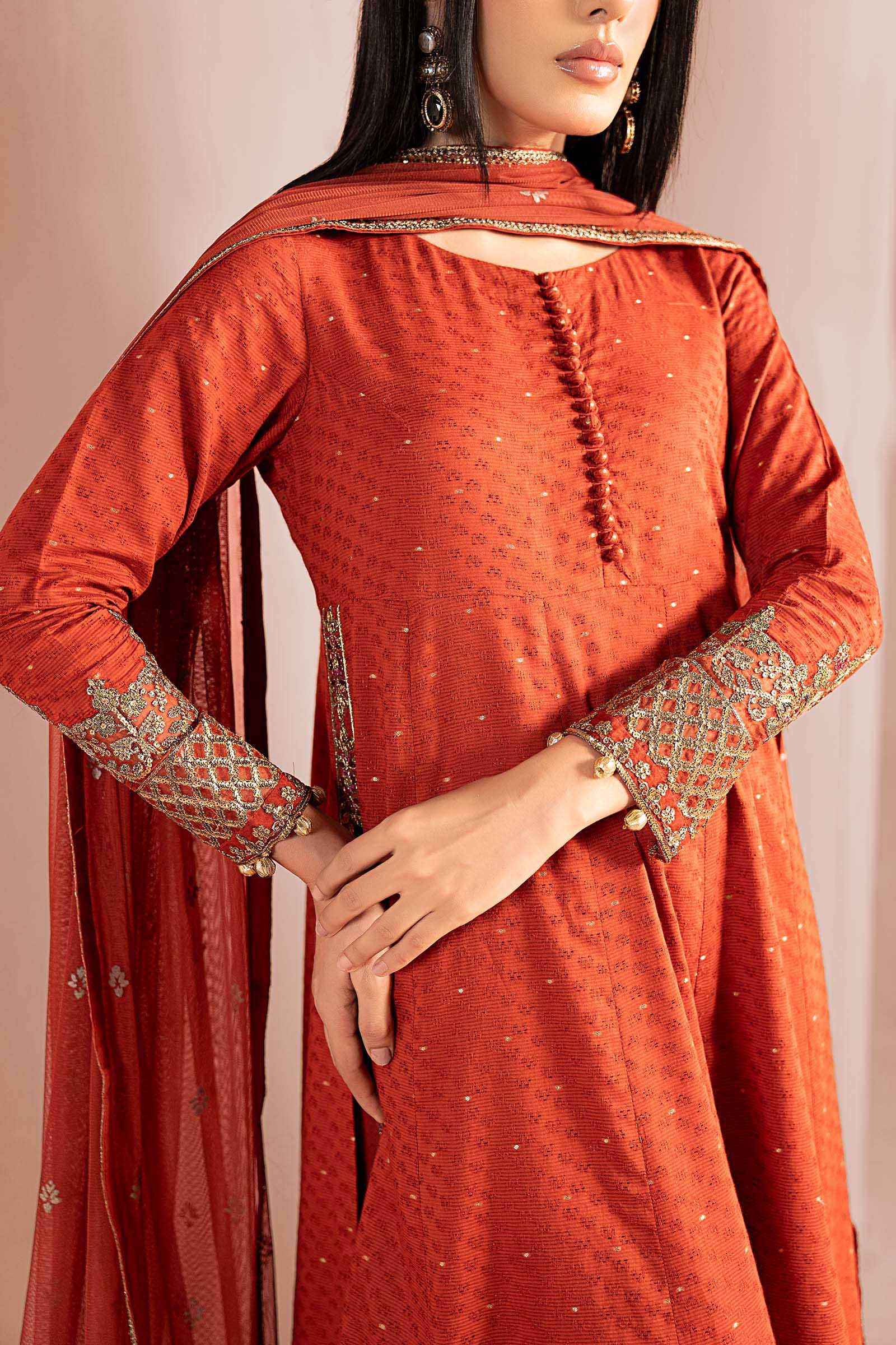 3 Piece Embroidered Filament Viscose Suit - Image 5