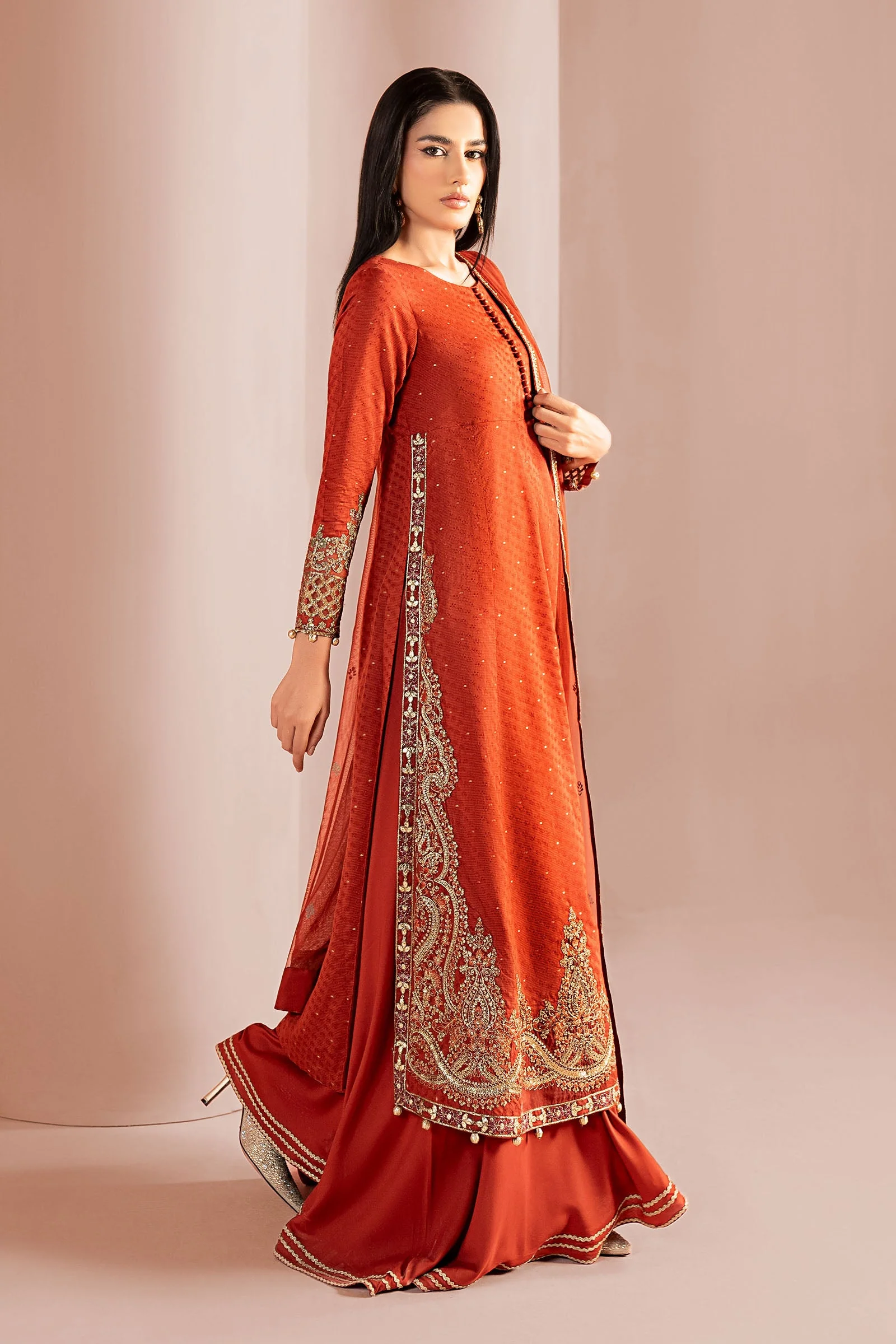 3 Piece Embroidered Filament Viscose Suit - Image 8