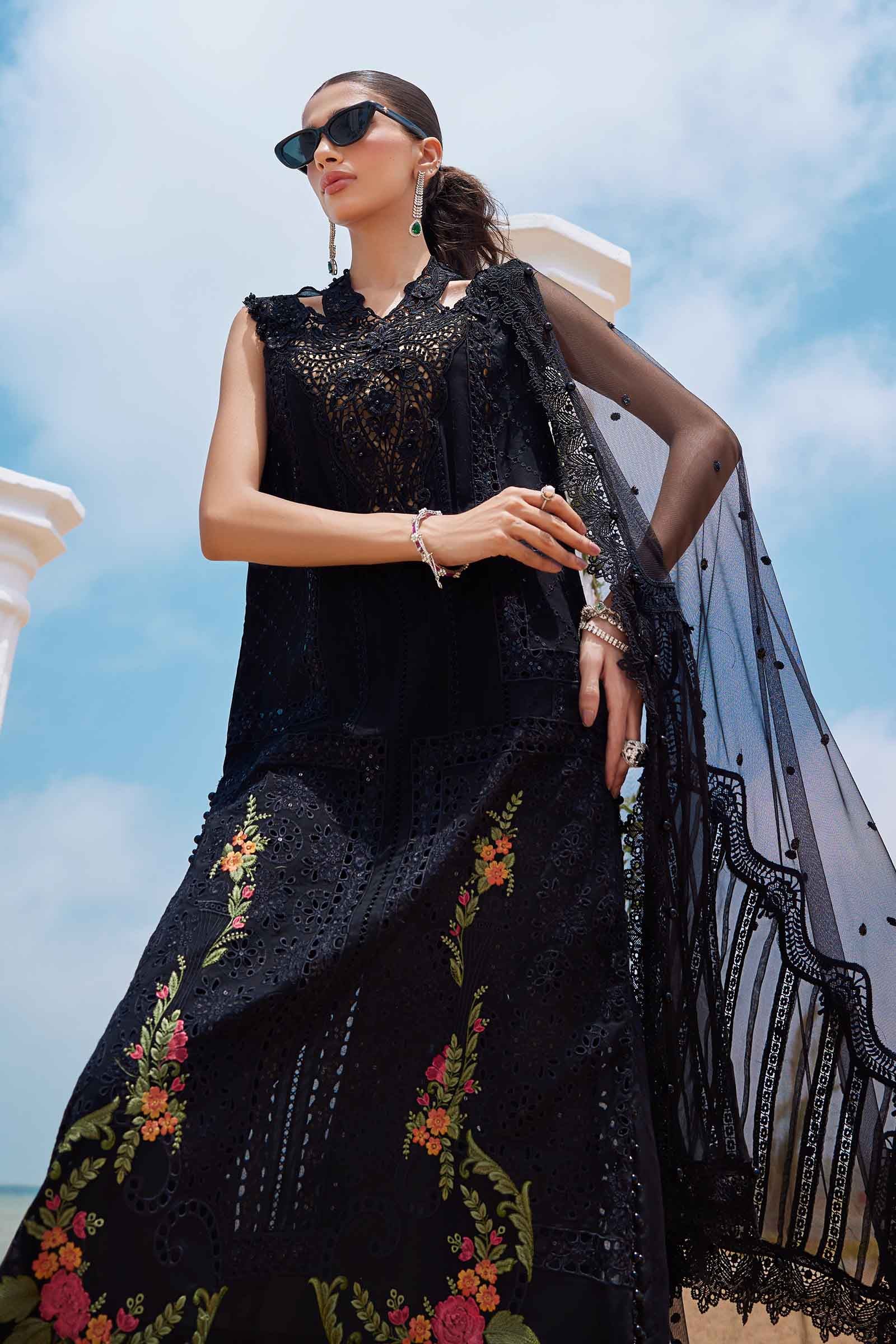 3 Piece Unstitched Embroidered Lawn Suit | EID LAWN-25-01 - Image 6
