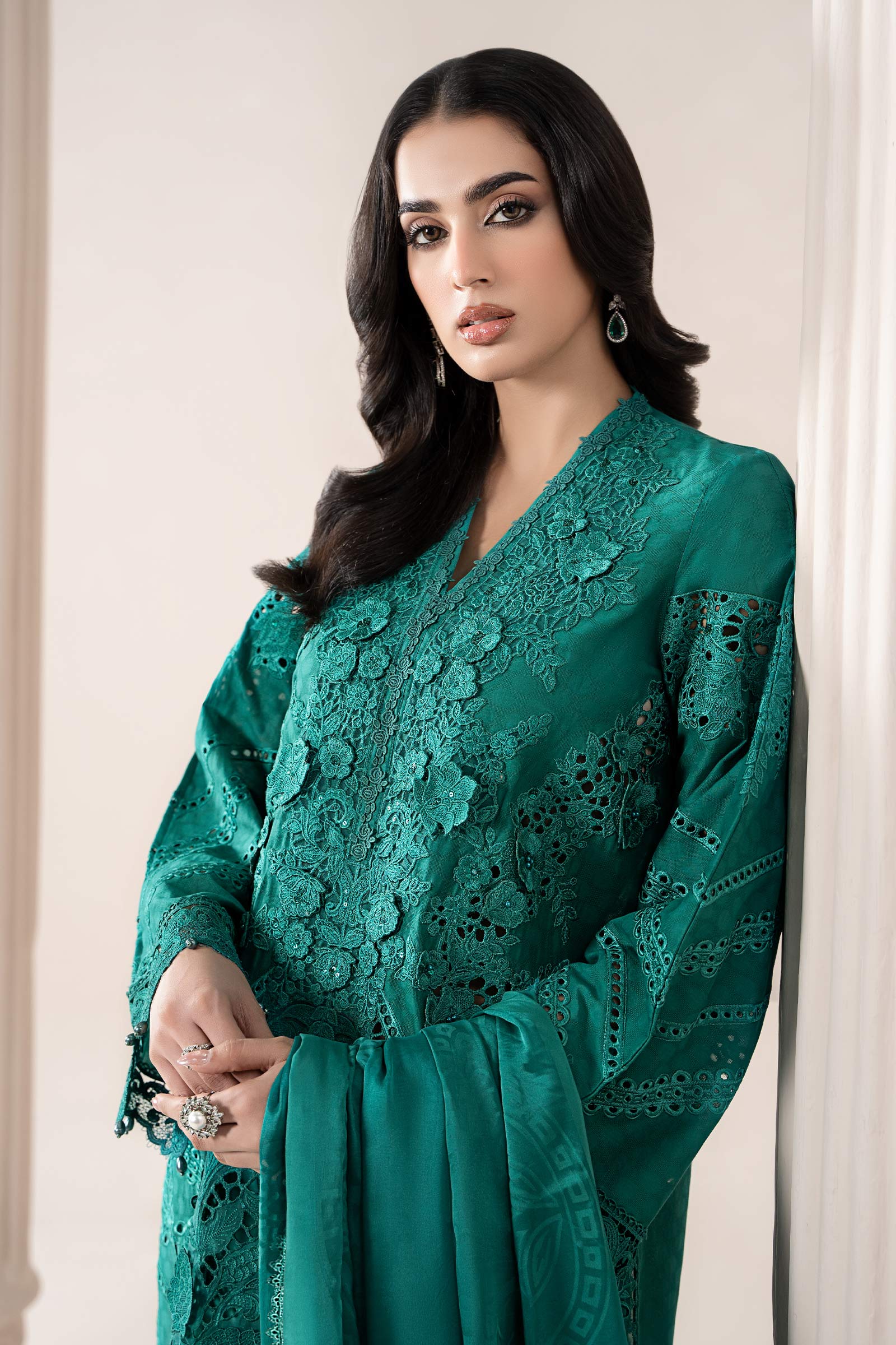 3 Piece Embroidered Jacquard Lawn Suit | ELS-25-05 - Image 2