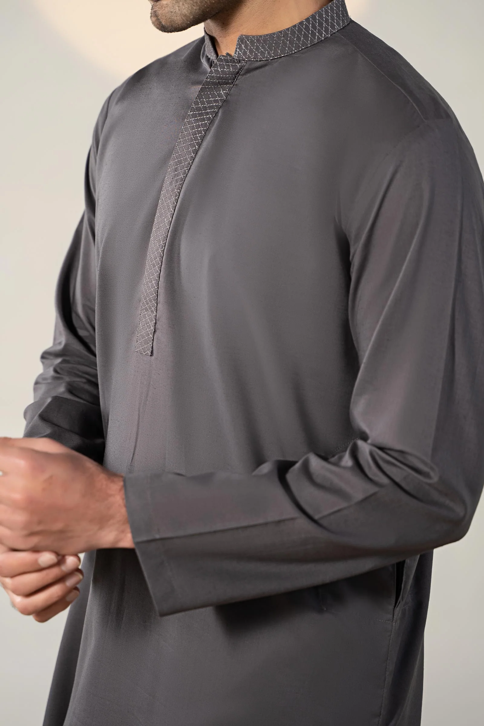 Dyed Cotton Silk Suit - Image 3