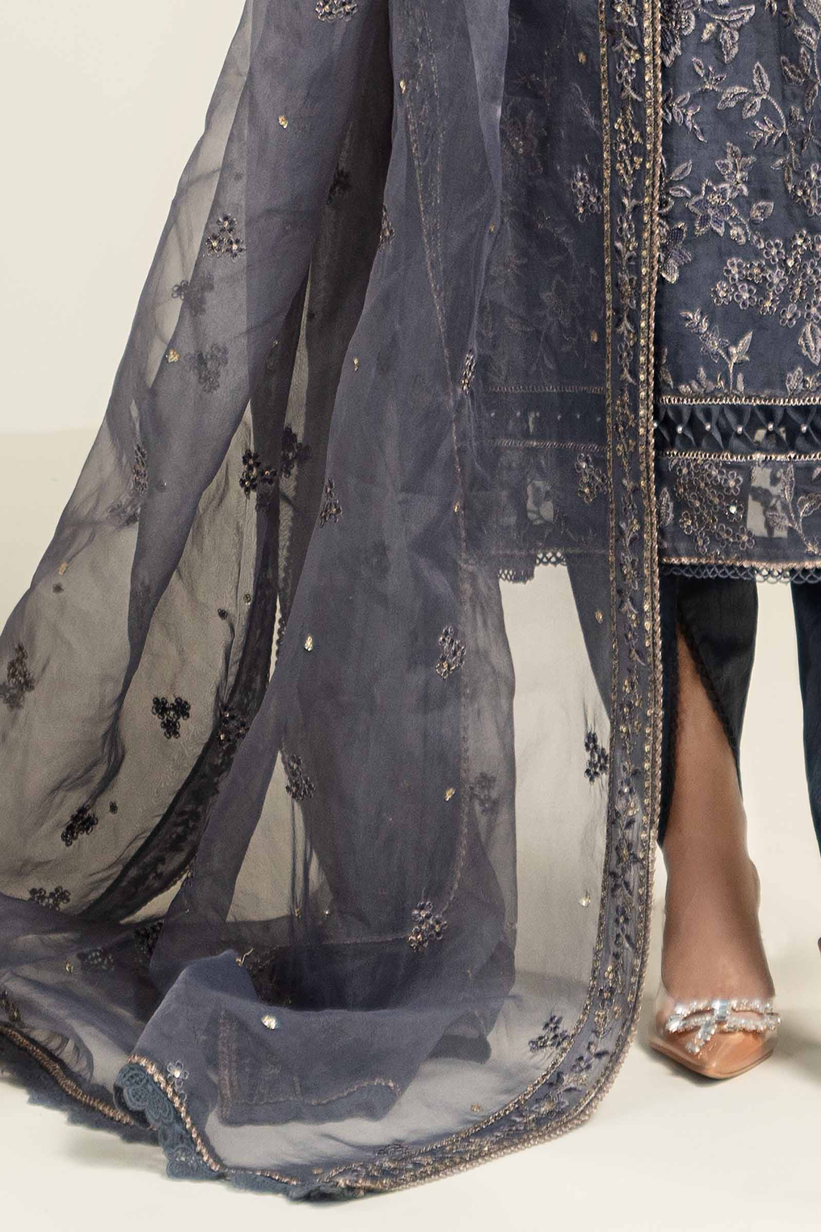 Embroidered Organza Fabric (2Pcs) | LF-711 - Image 5
