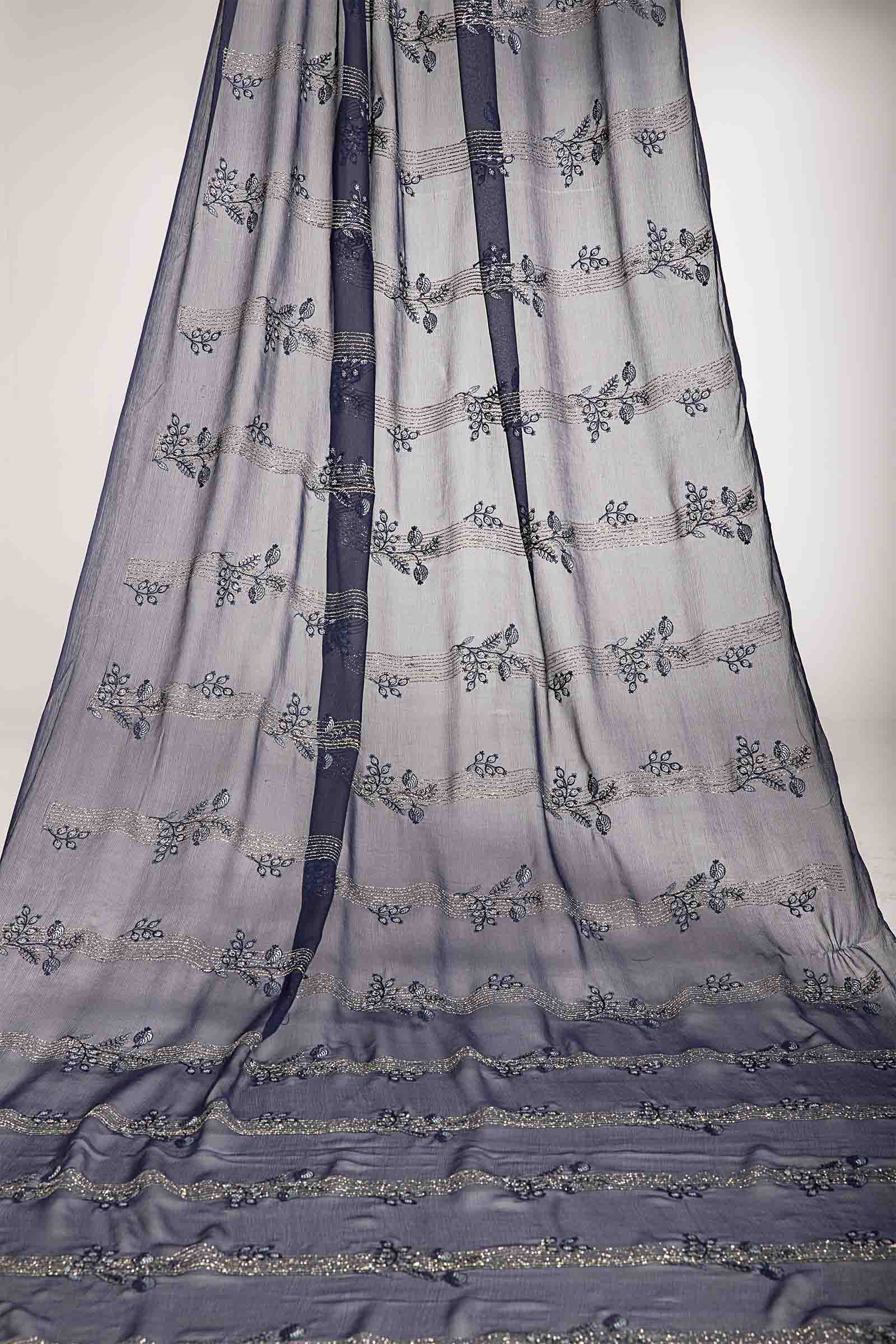 Embroidered Chiffon Fabric (3Pcs) | LF-819 - Image 11