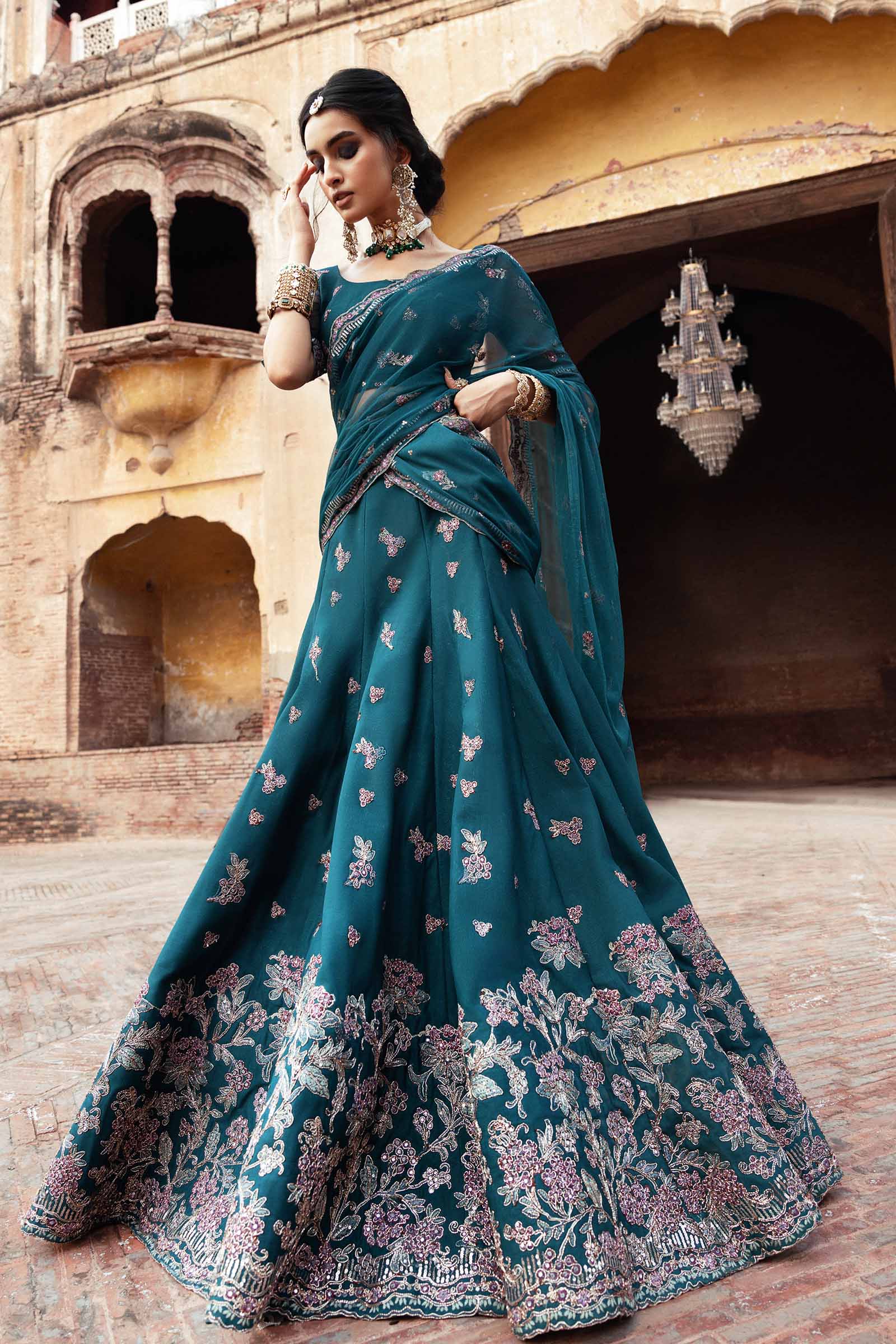 Embroidered Net Fabric (2Pcs) | LF-903 - Image 3