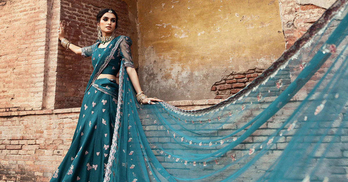 Embroidered Net Fabric (2Pcs) | LF-903 - Image 7