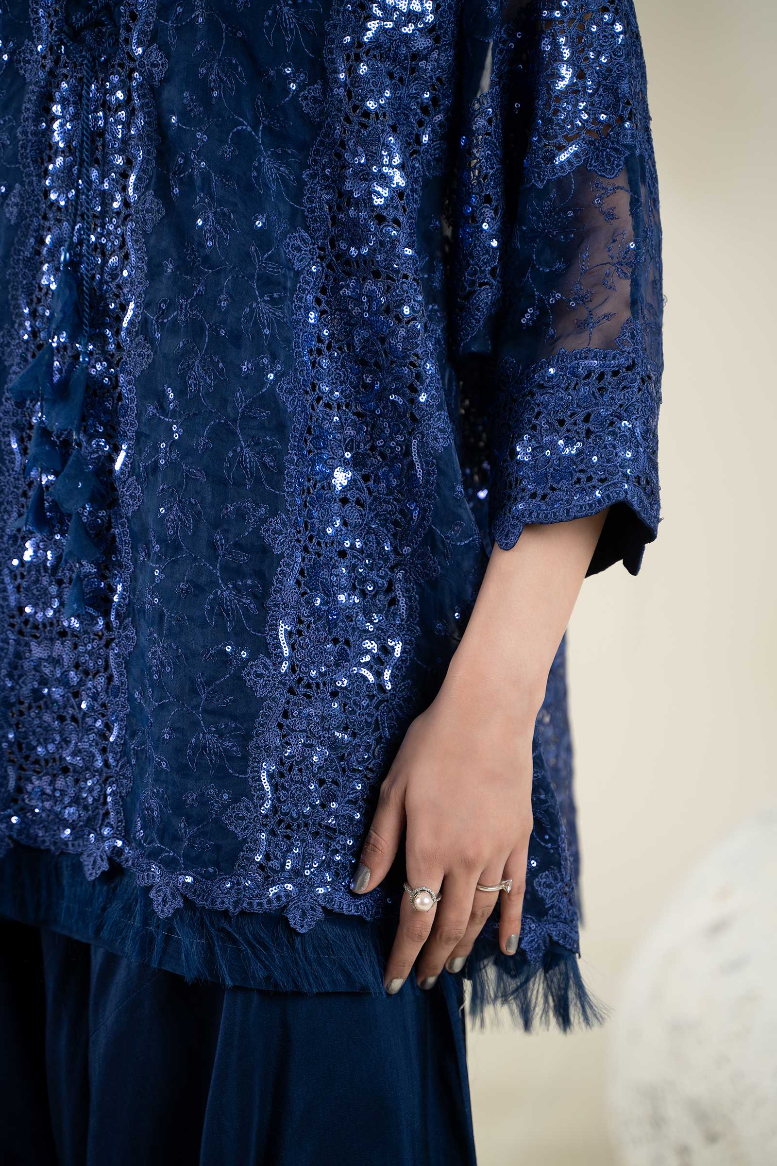 Embroidered Organza Fabric (2Pcs) | LF-908 - Image 10