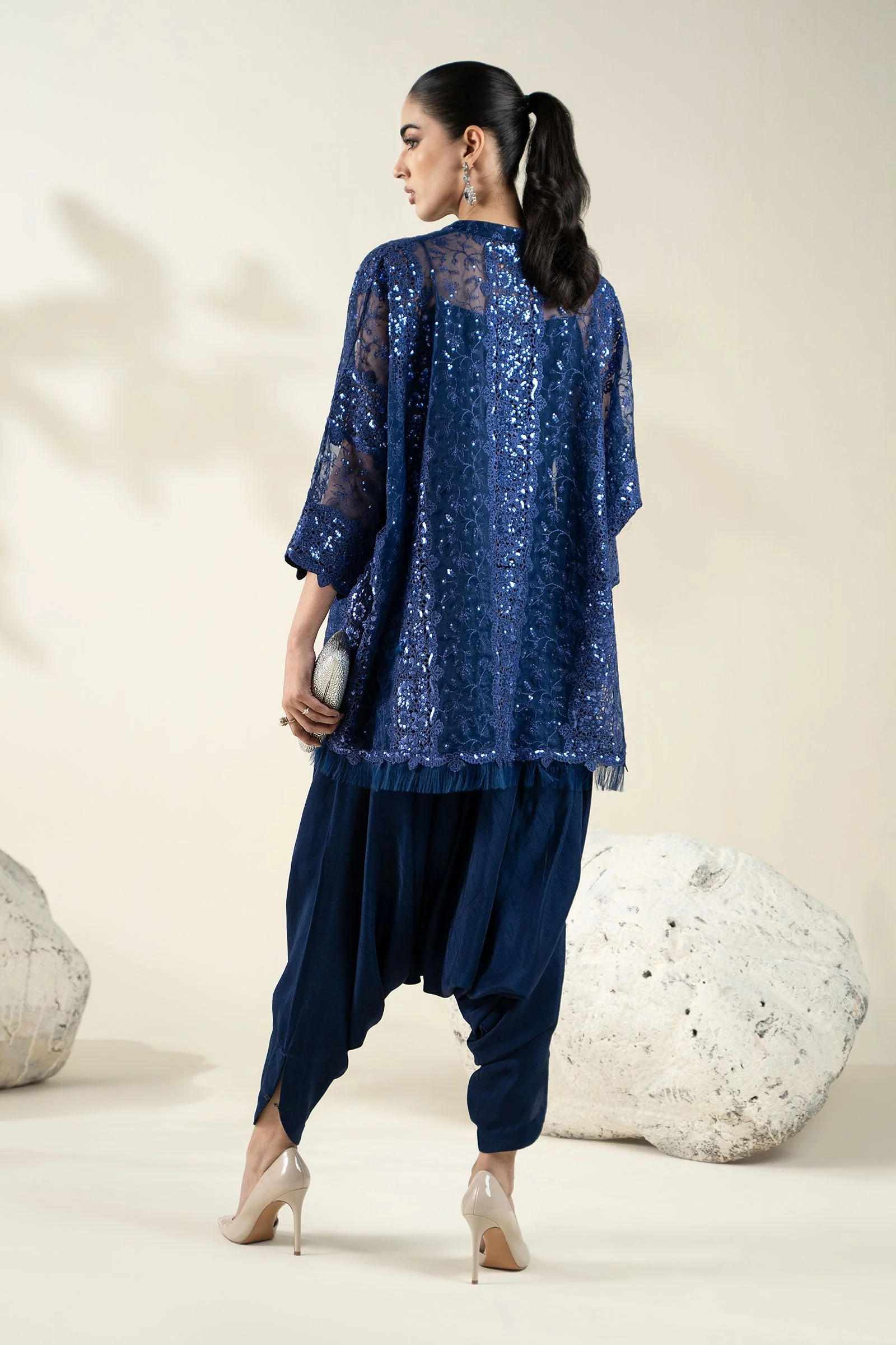 Embroidered Organza Fabric (2Pcs) | LF-908 - Image 12