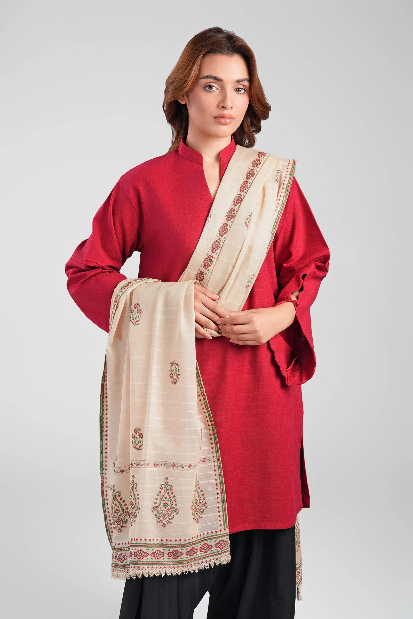 Printed Textured Voile Dupatta - Image 3