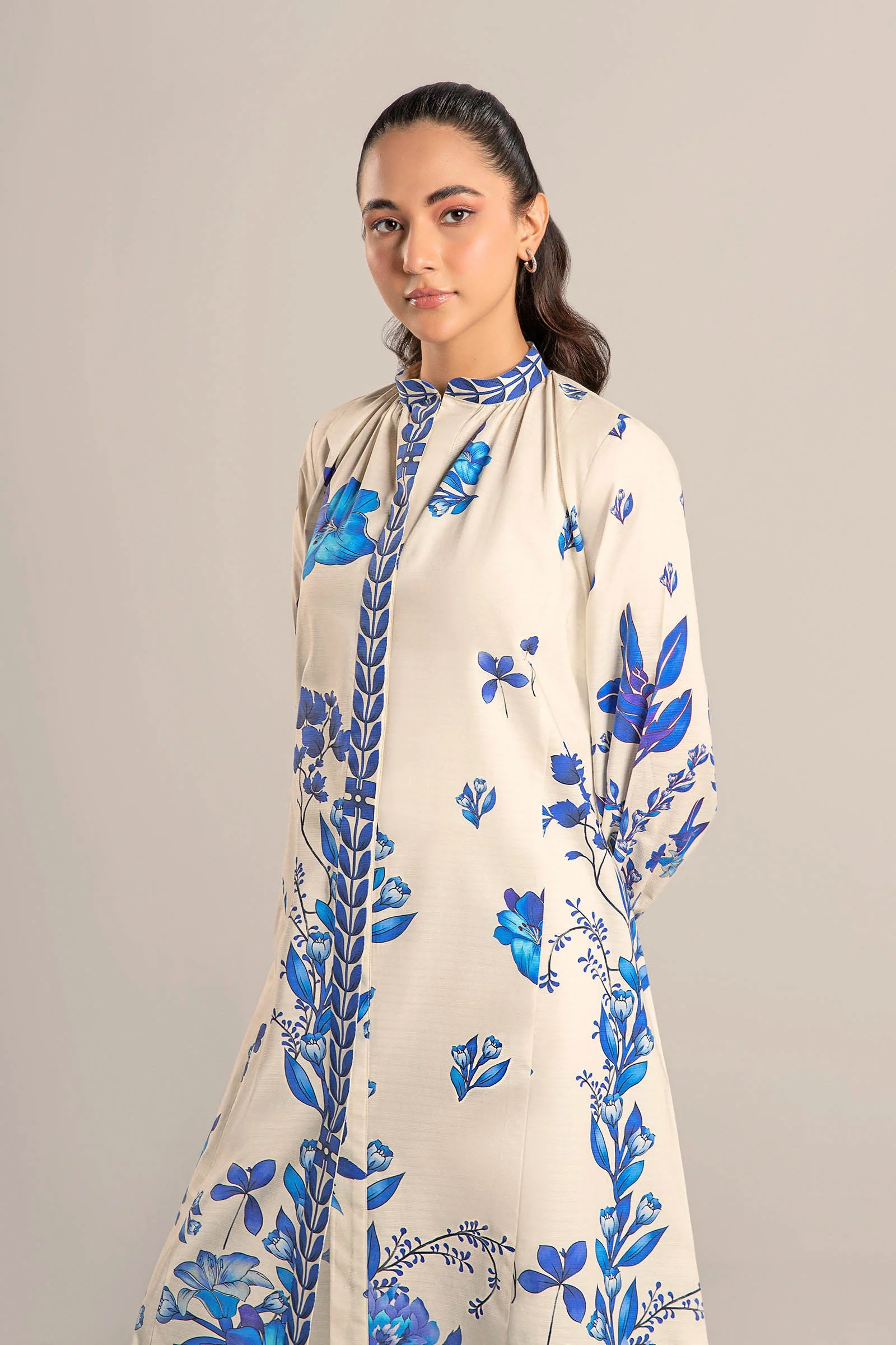 Printed Self Pinstripe Tunic - Image 2