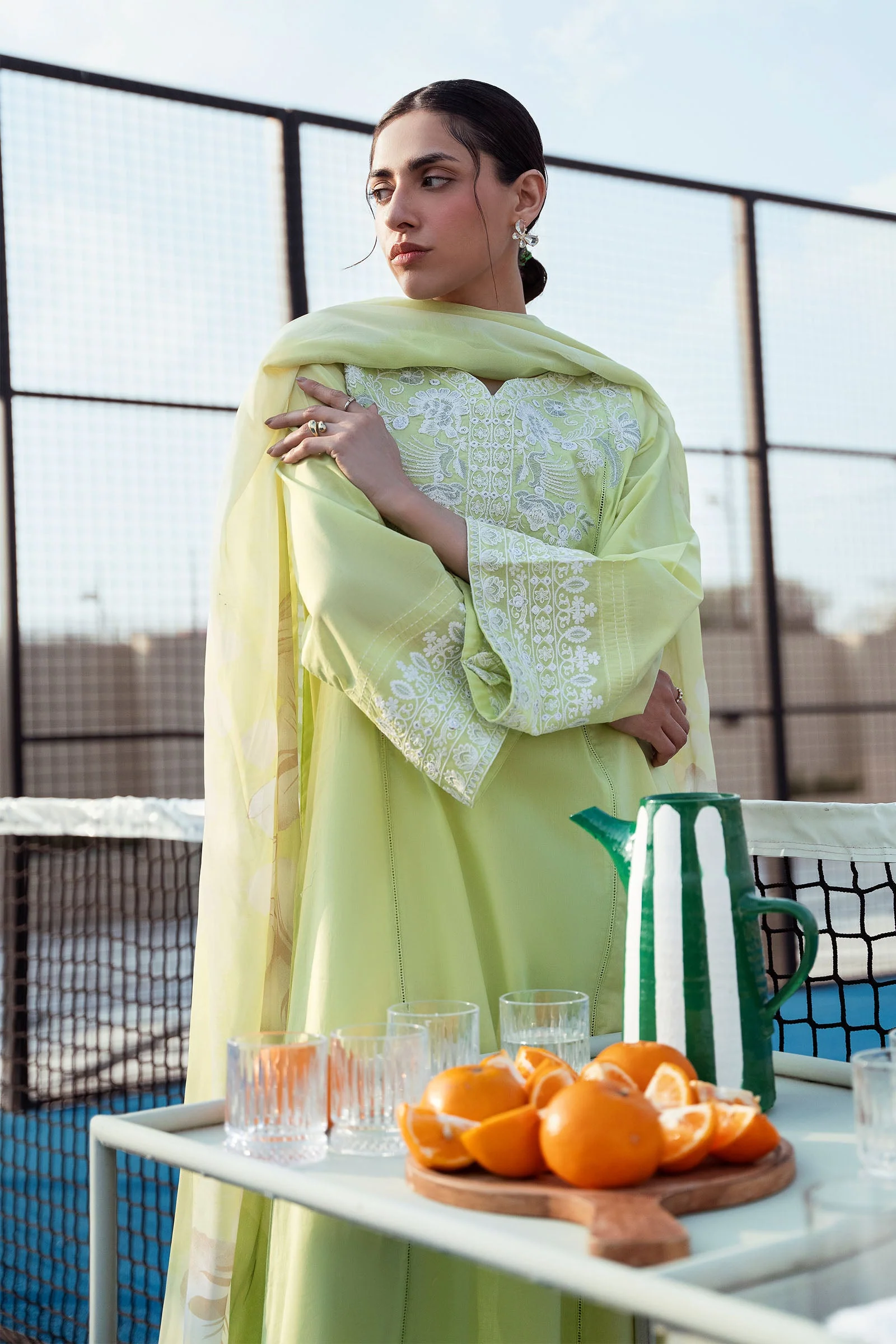 2 Pc Embroidered Arabic Lawn Suit - Image 4