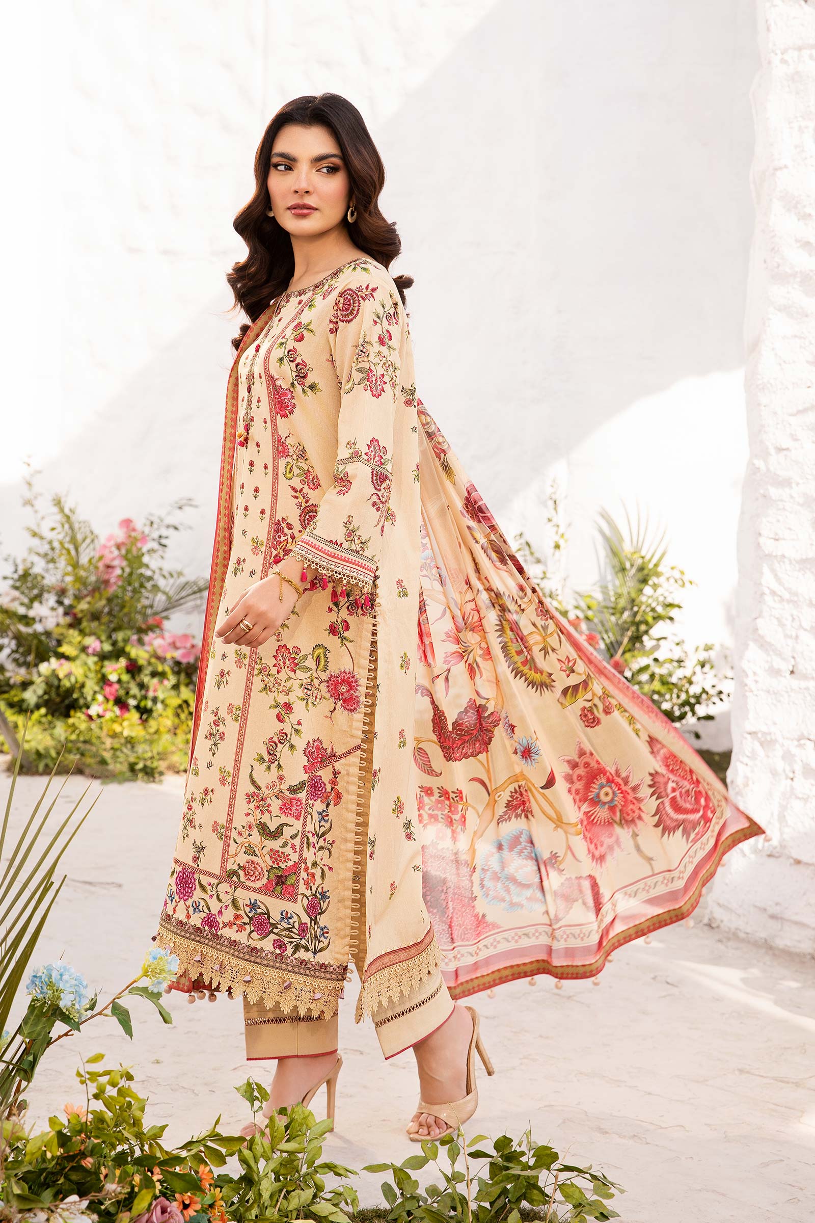 3 Pc Unstitched Embroidered Lawn Suit | MB-CUS25-705A - Image 4