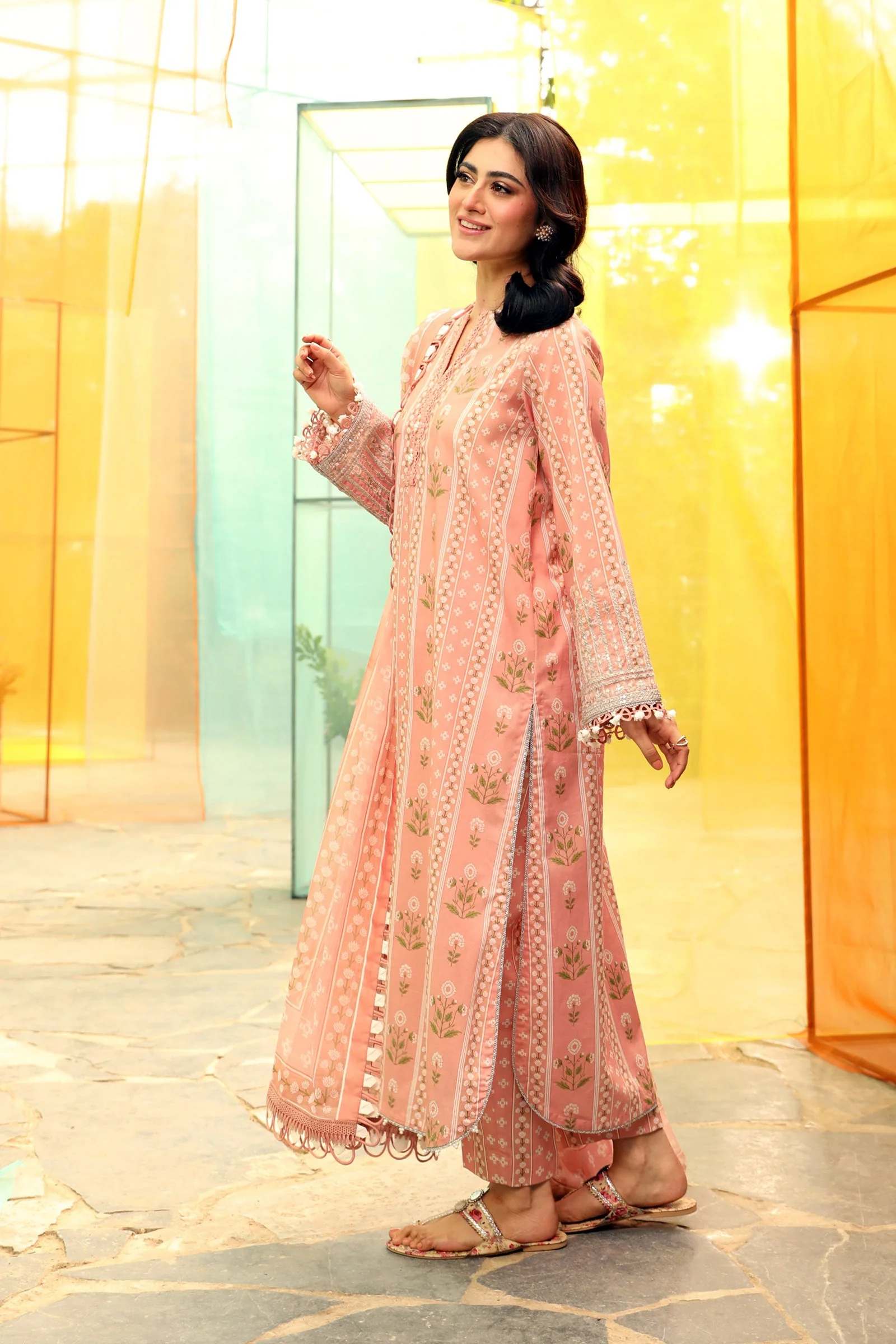 3 Pc Unstitched Embroidered Lawn Suit | MB-CUS25-711B - Image 4