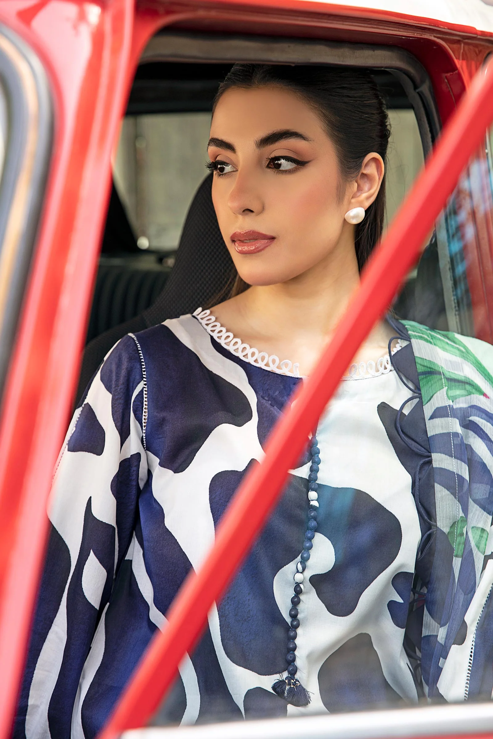3 Pc Unstitched Embroidered Lawn Suit | MB-CUS25-905B - Image 2
