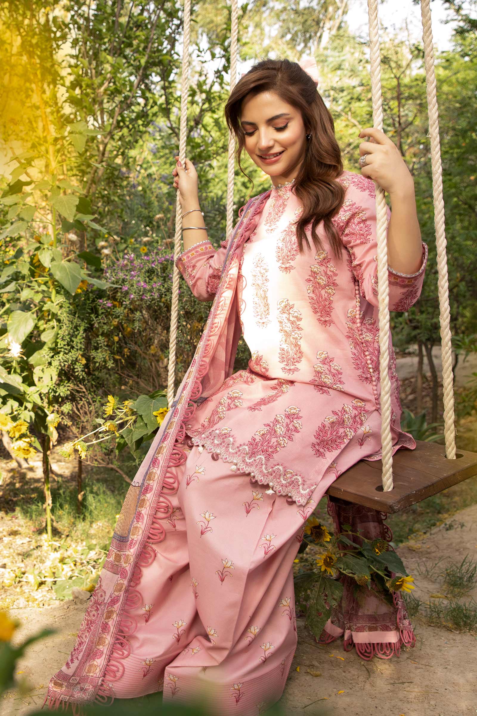 3 Pc Unstitched Embroidered Lawn Suit | MB-CUS25-908A - Image 5