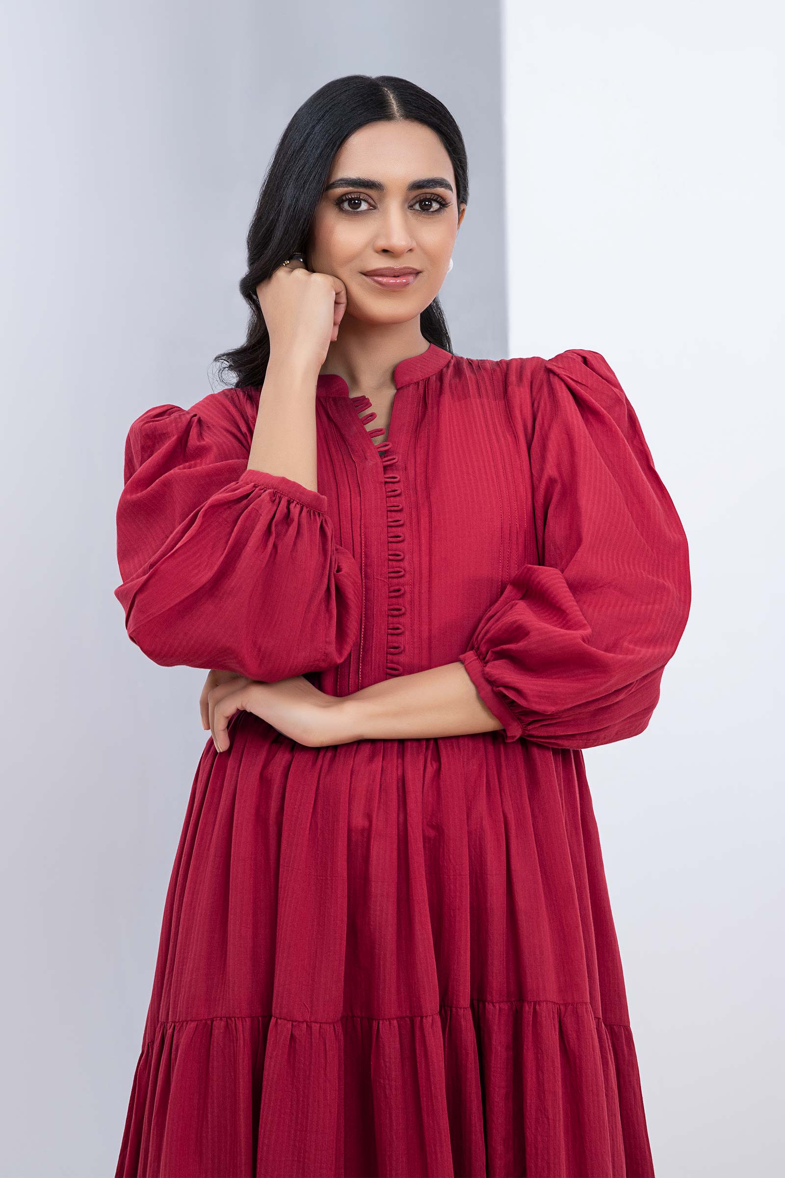 Dyed Dobby Lawn Dress - Image 4