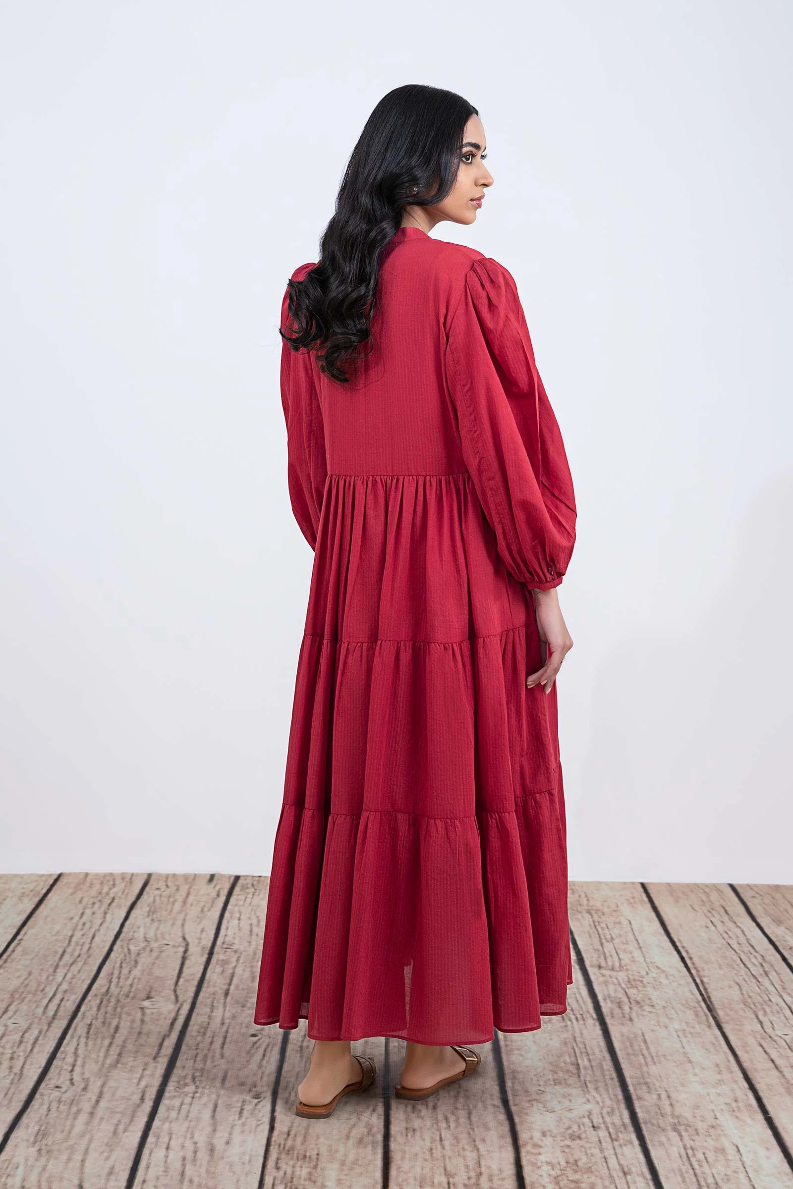 Dyed Dobby Lawn Dress - Image 6